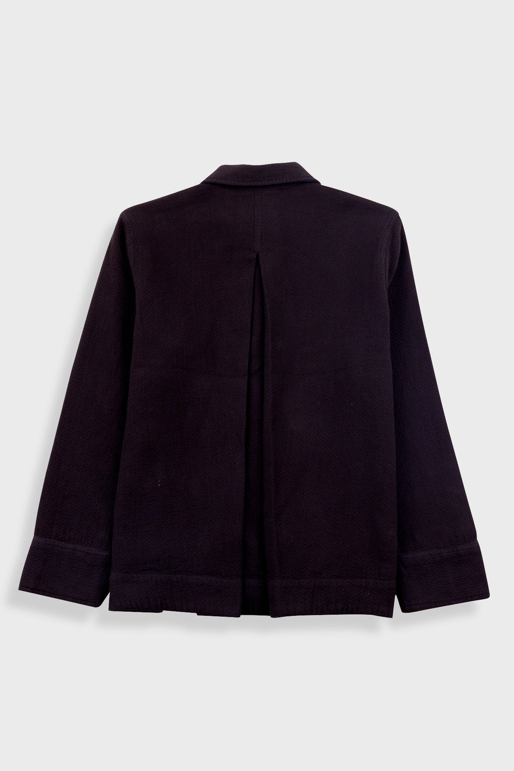 Pleated Shirt - Black Small Basketweave