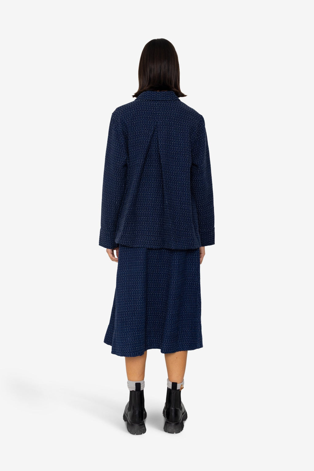 Pleated Shirt - Indigo Floatstitch