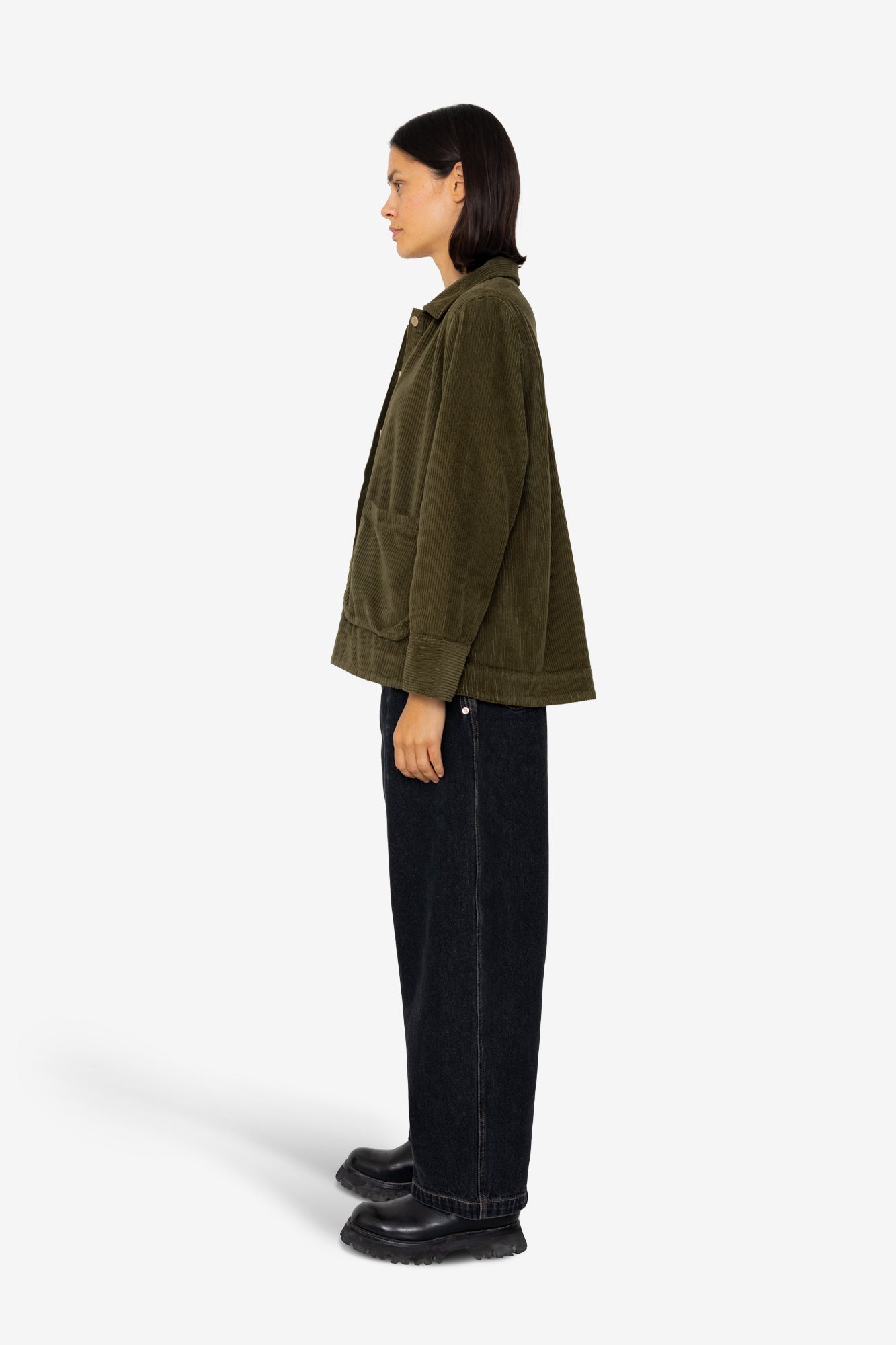 Pleated Shirt - Olive Cord