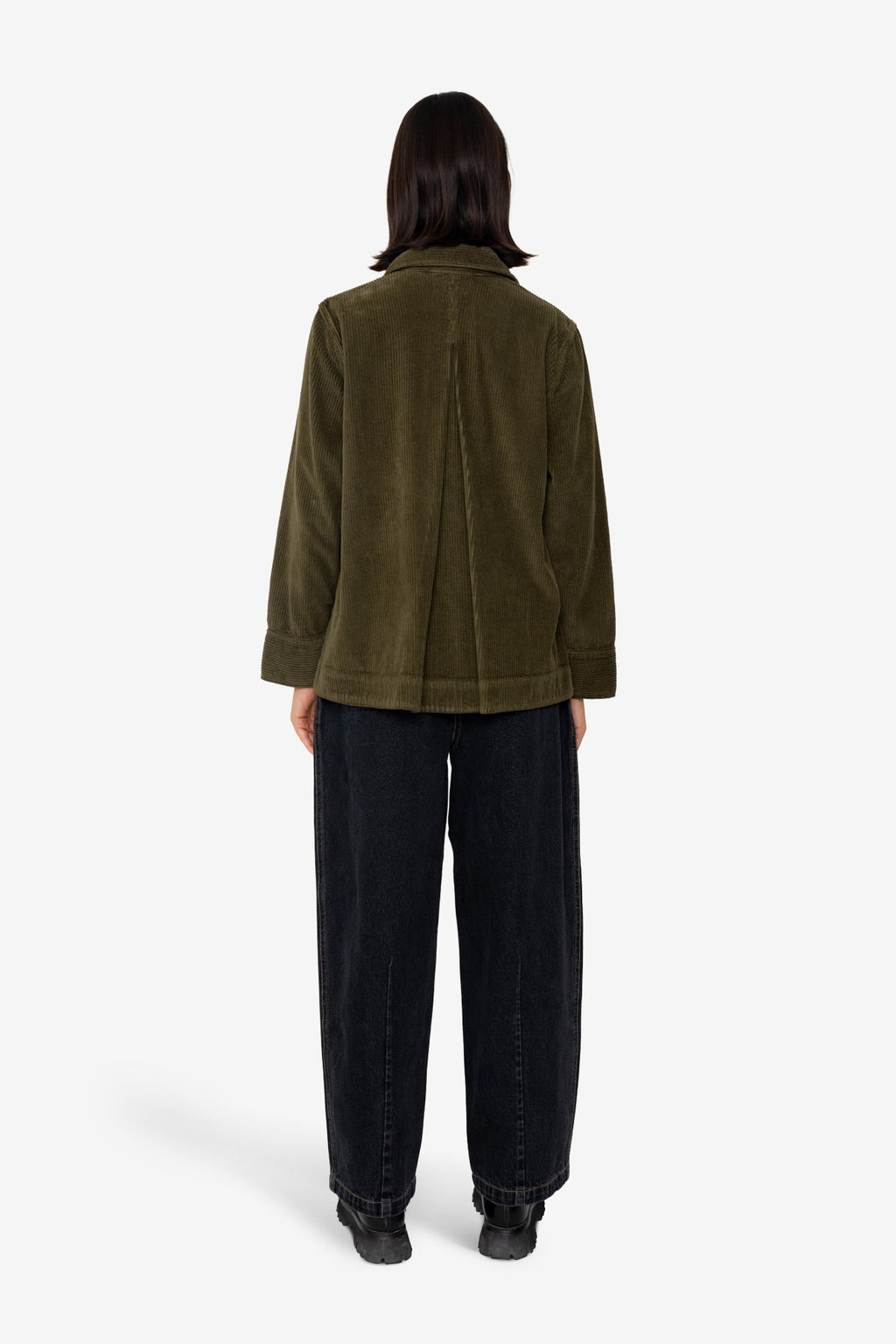 Pleated Shirt - Olive Cord