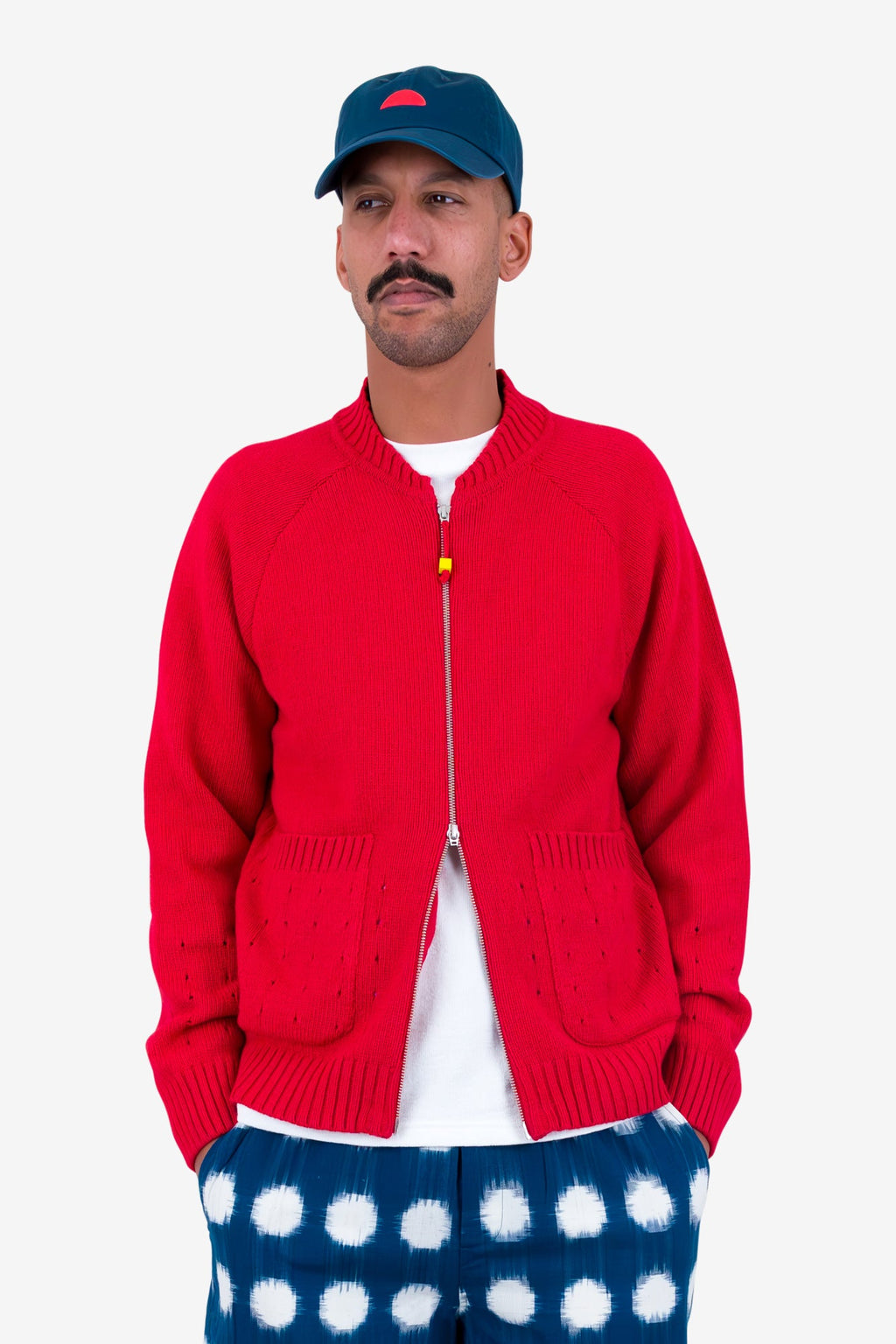 Pointelle Knit Bomber - Raspberry
