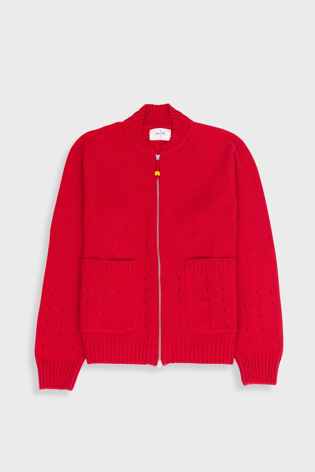 Pointelle Knit Bomber - Raspberry