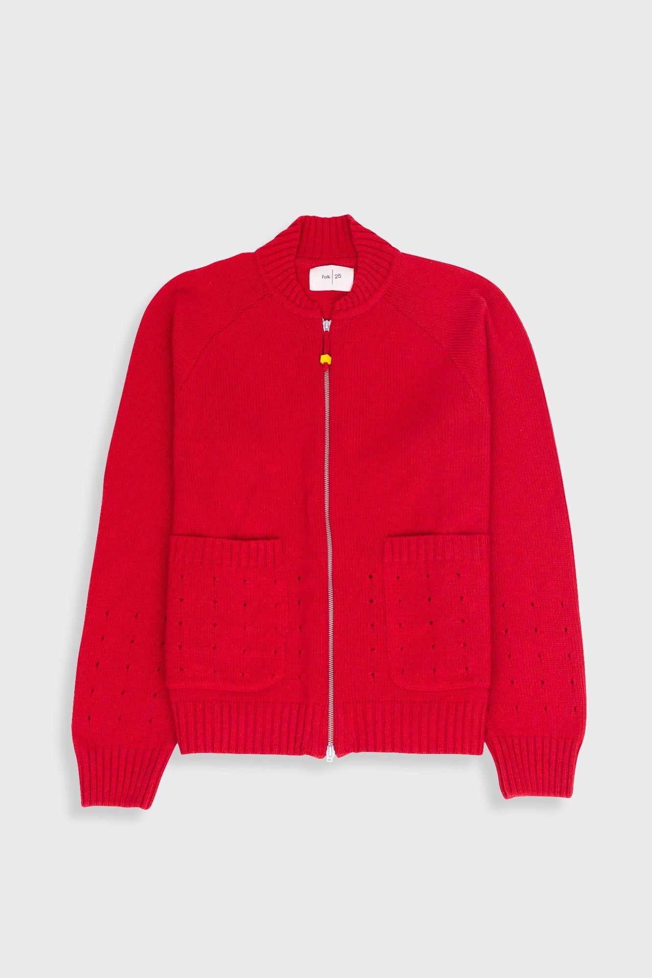 Pointelle Knit Bomber - Raspberry