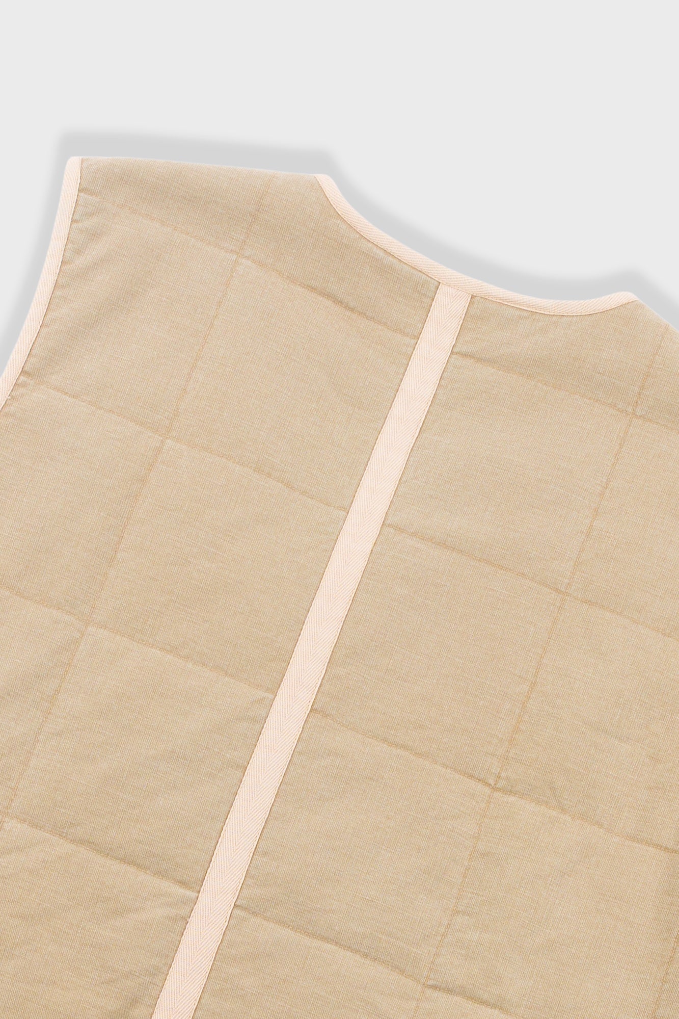 Quilted Gilet - Fossil Slub