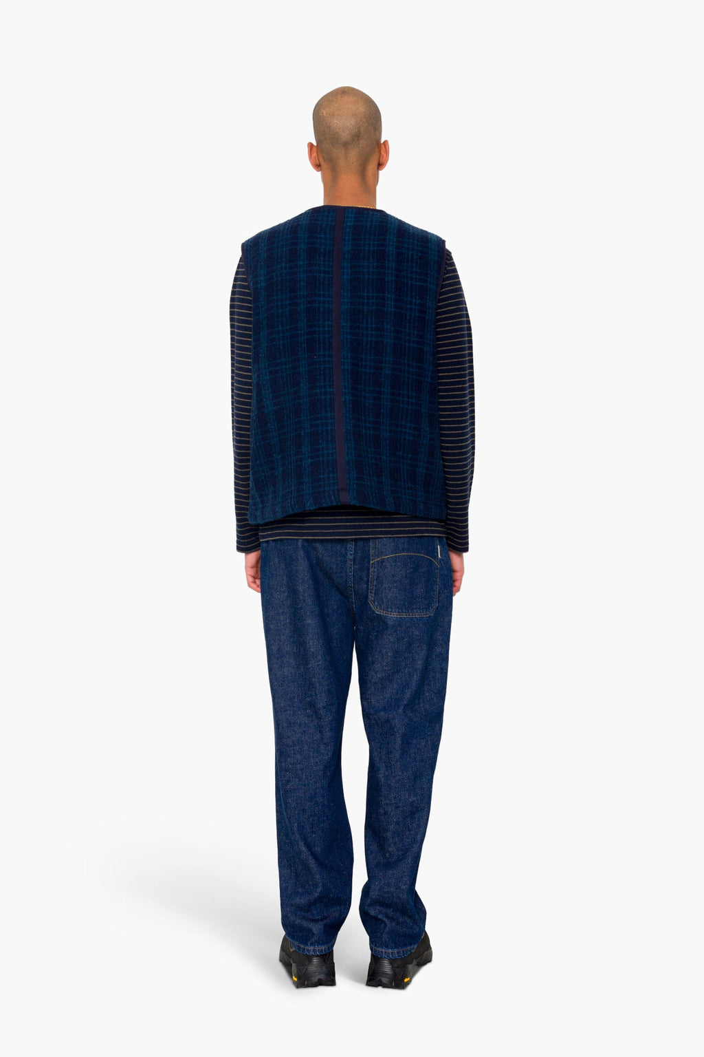 Quilted Gilet - Indigo Textured Check