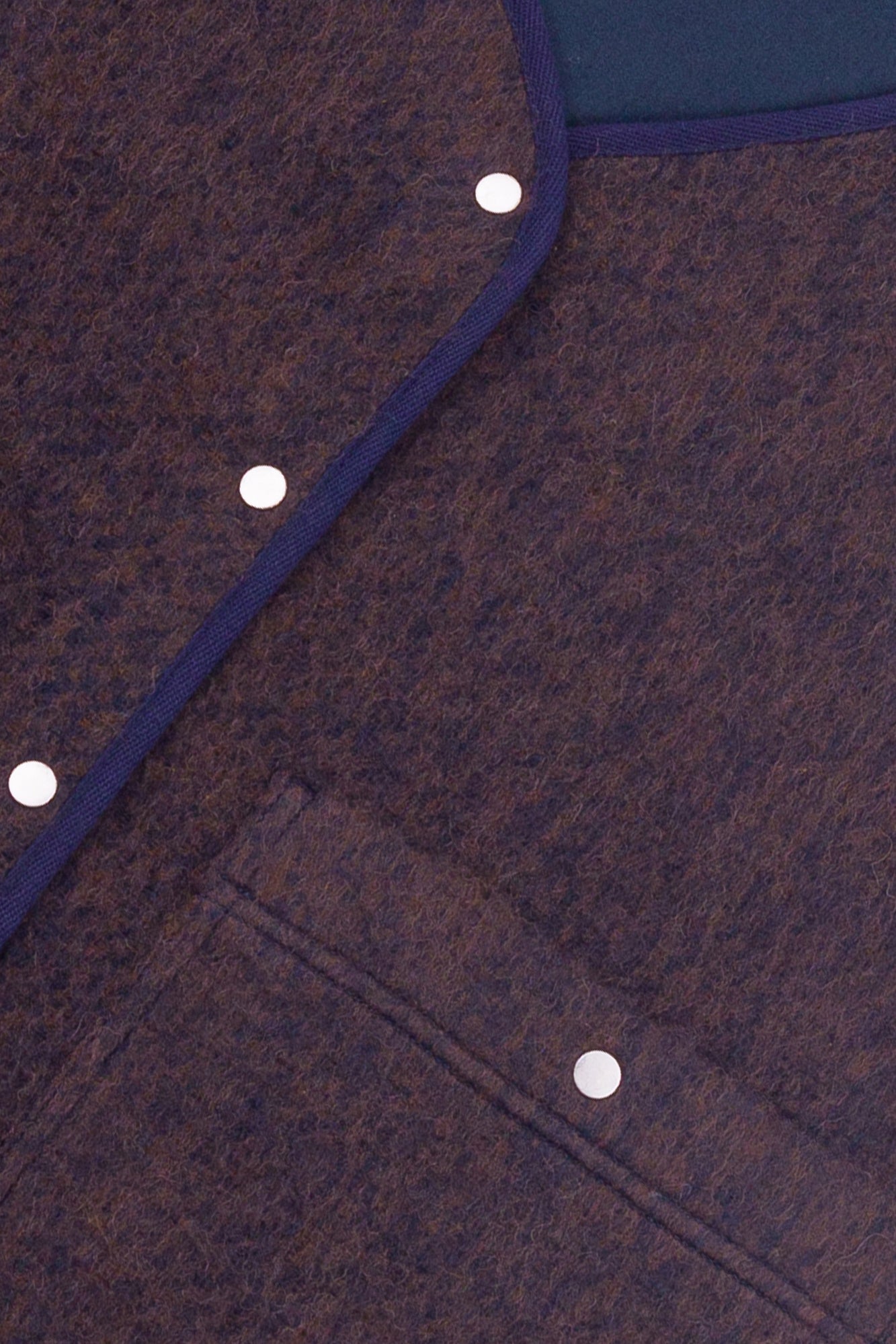 Quilted Gilet - Navy Espresso Brushed Wool