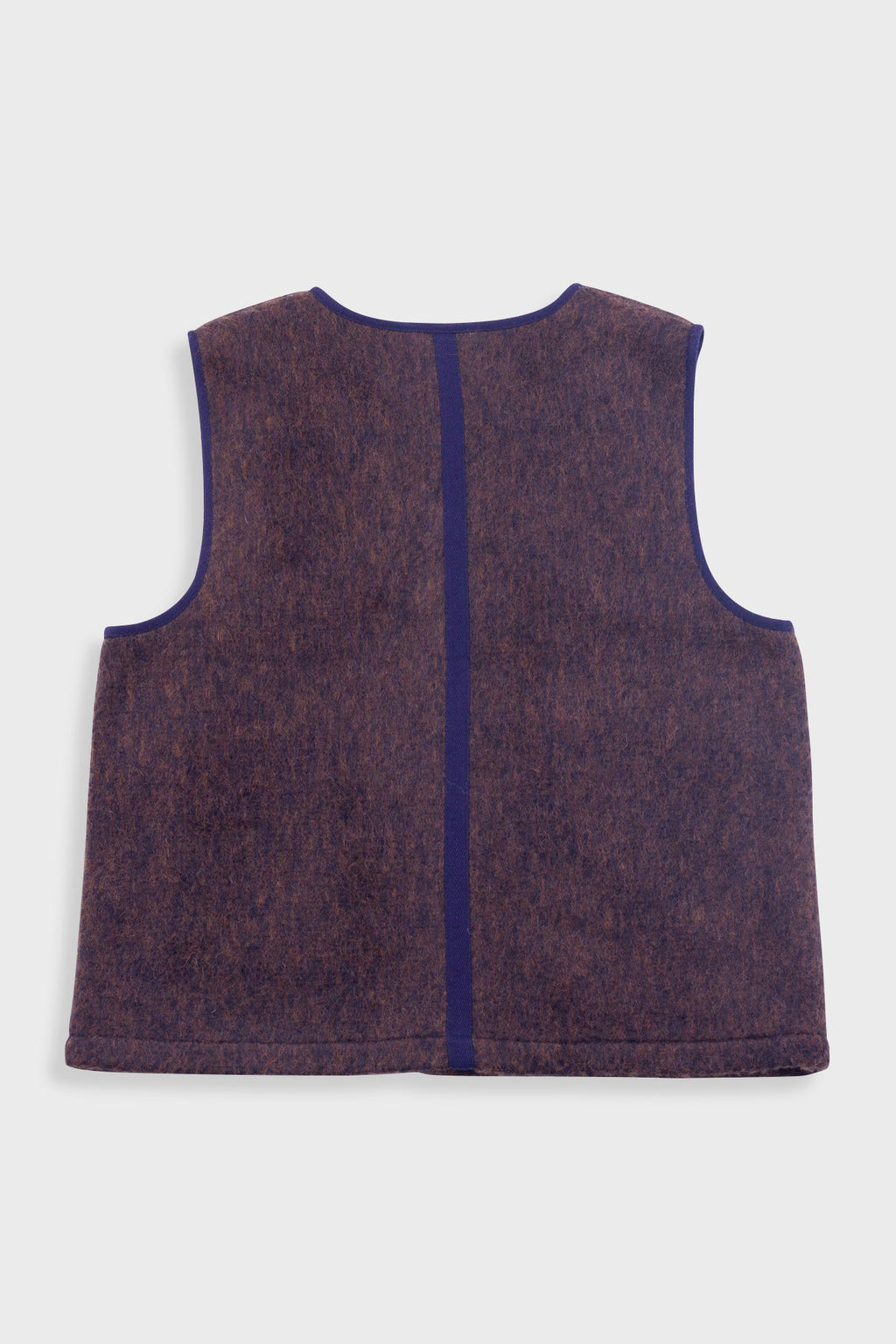 Quilted Gilet - Navy Espresso Brushed Wool
