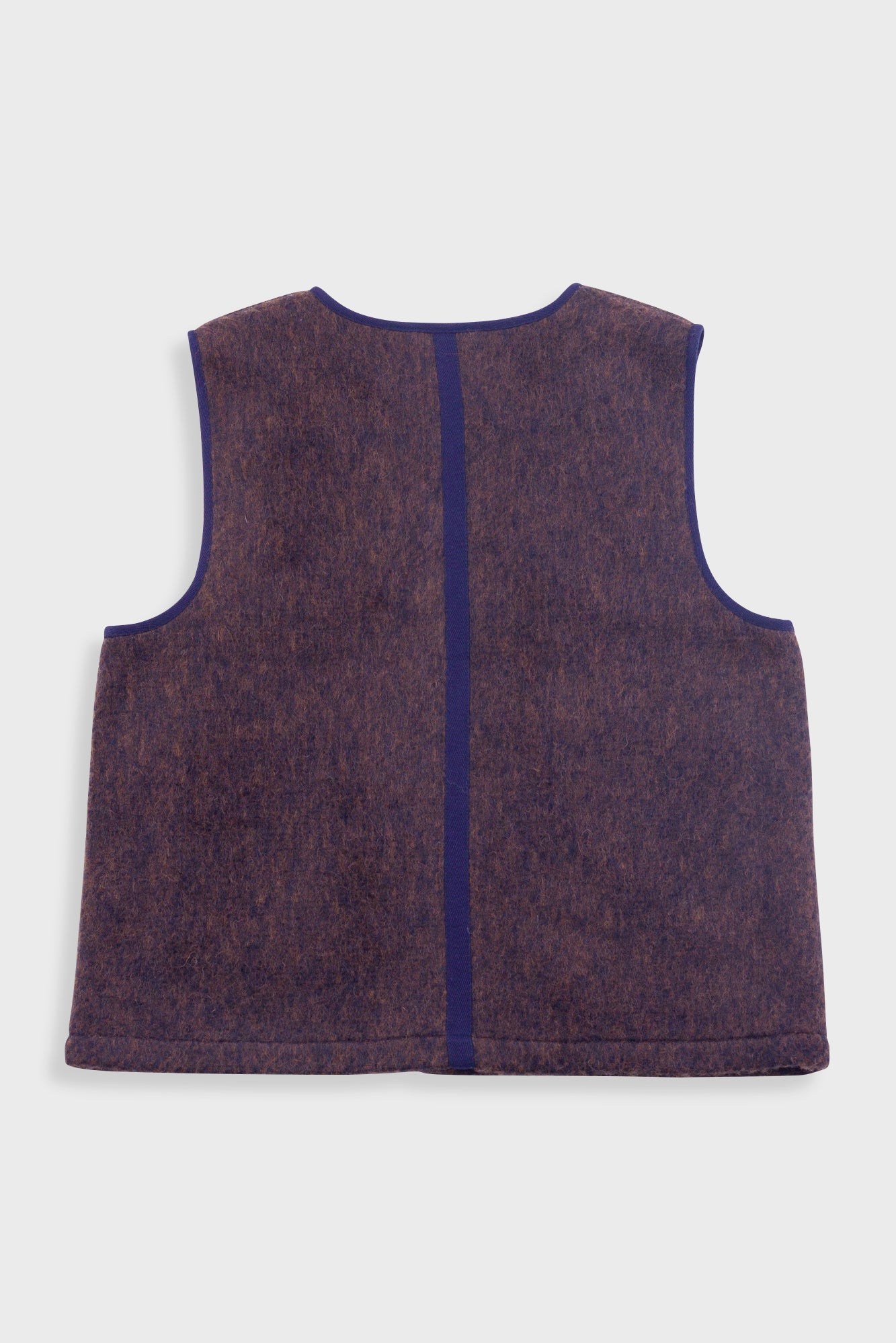 Quilted Gilet - Navy Espresso Brushed Wool