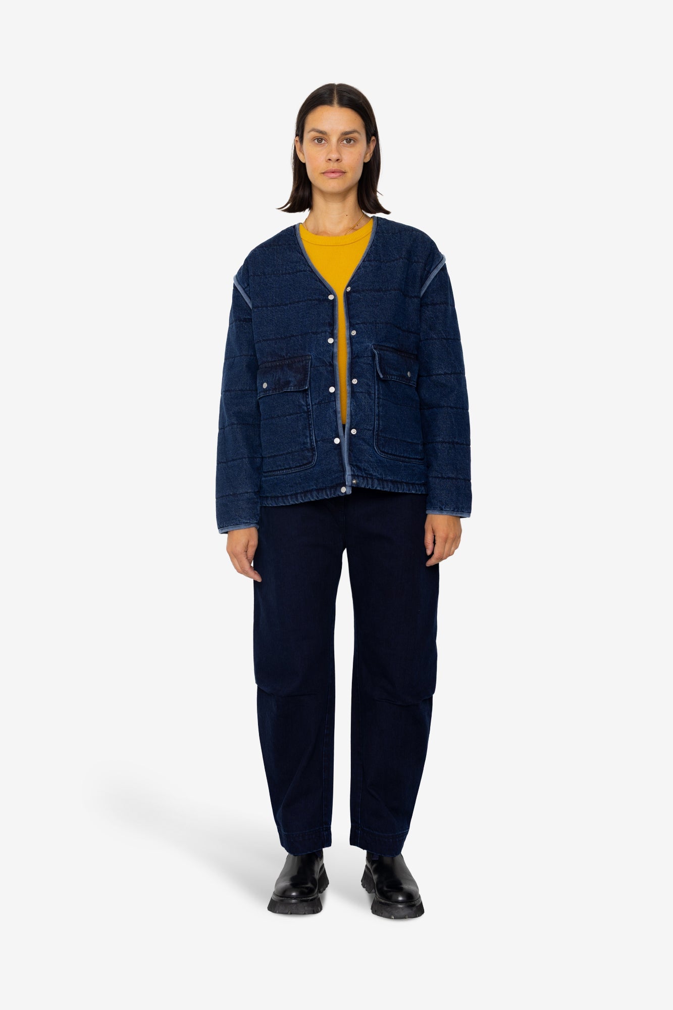 Quilted Liner - Indigo Denim