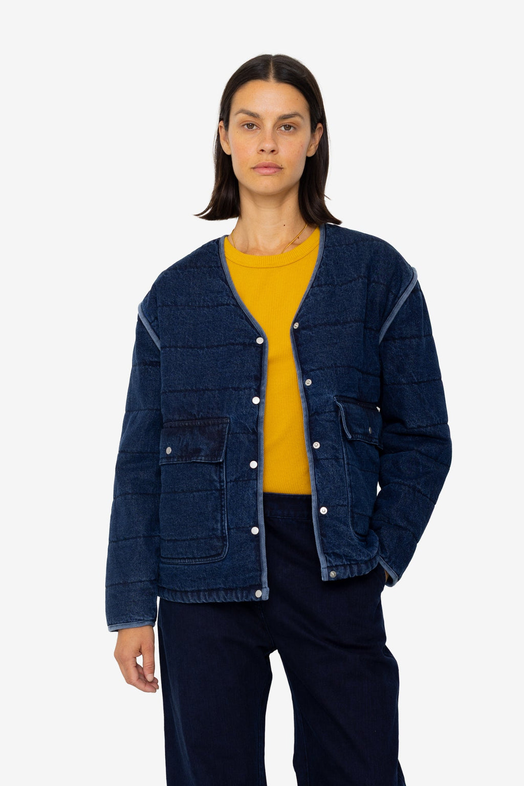 Quilted Liner - Indigo Denim
