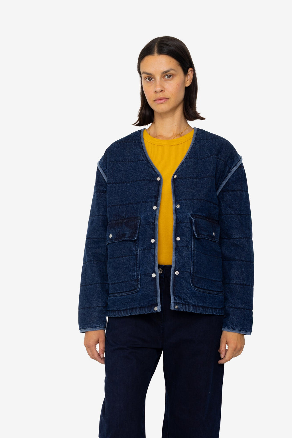 Quilted Liner - Indigo Denim