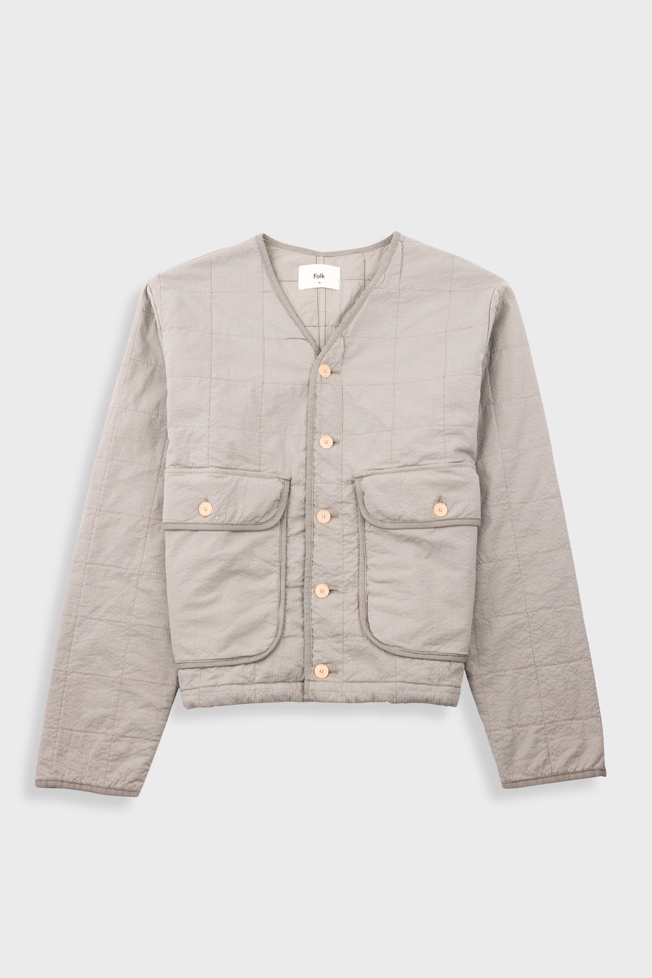 Quilted Liner Jacket - Smoke Grey Seersucker