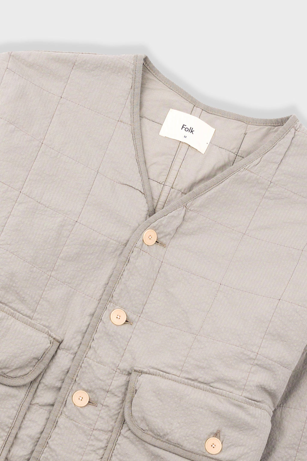 Quilted Liner Jacket - Smoke Grey Seersucker