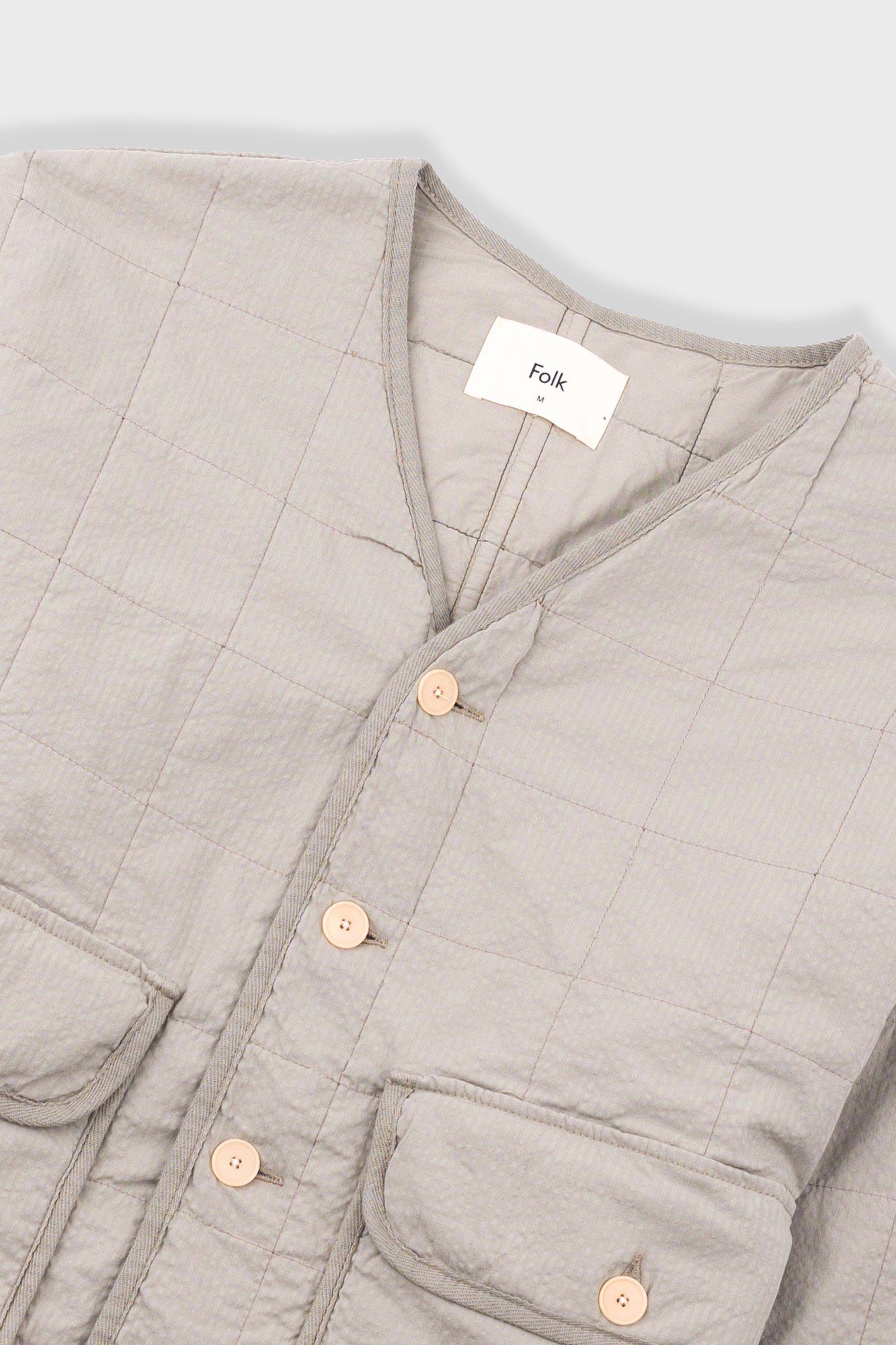 Quilted Liner Jacket - Smoke Grey Seersucker