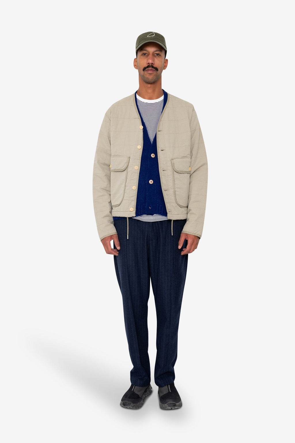 Quilted Liner Jacket - Smoke Grey Seersucker
