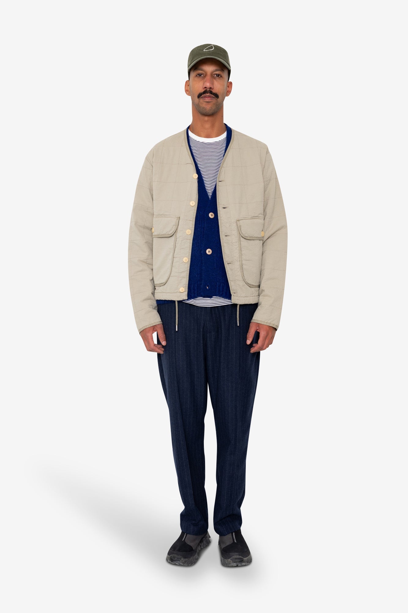 Quilted Liner Jacket - Smoke Grey Seersucker