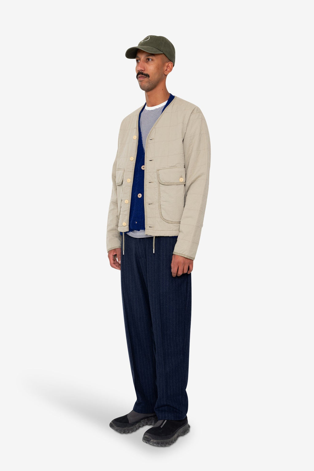 Quilted Liner Jacket - Smoke Grey Seersucker