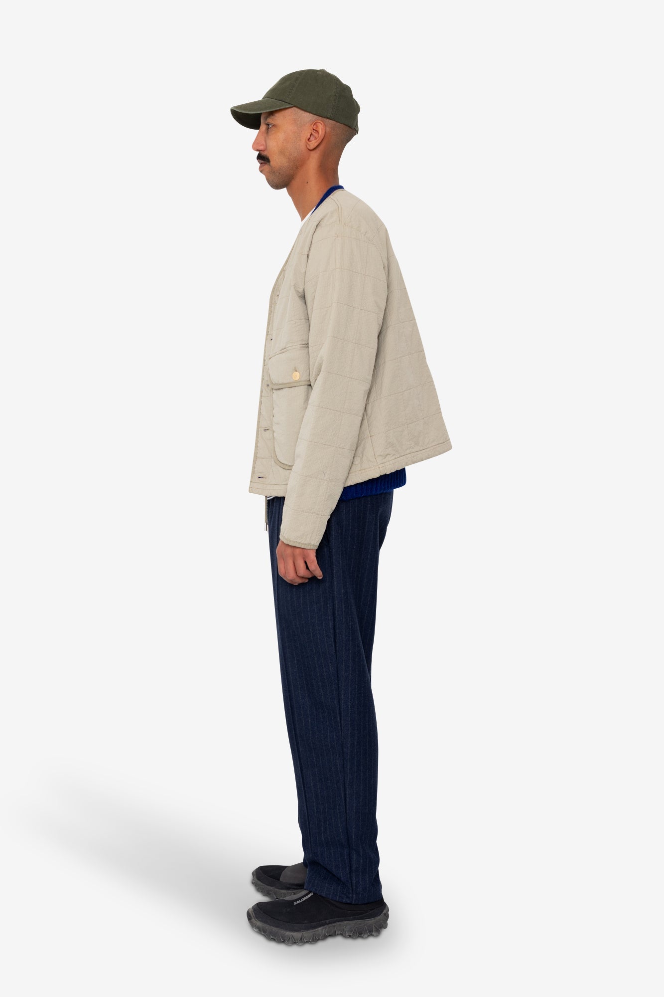 Quilted Liner Jacket - Smoke Grey Seersucker