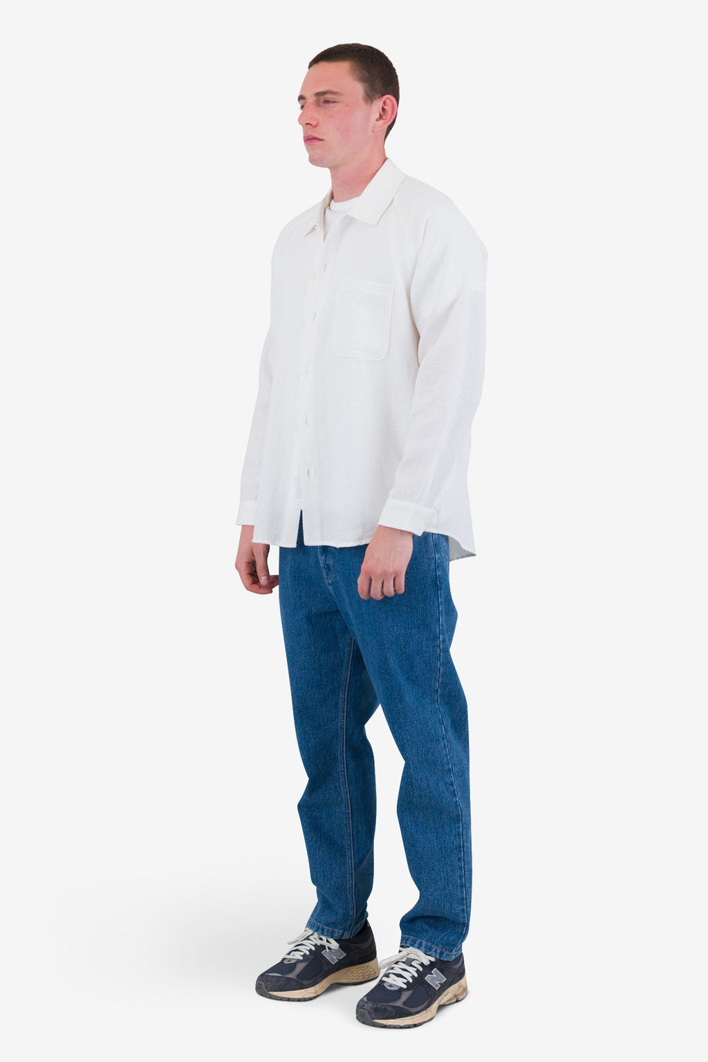 Raglan Shirt - White Dropstitch Waffle