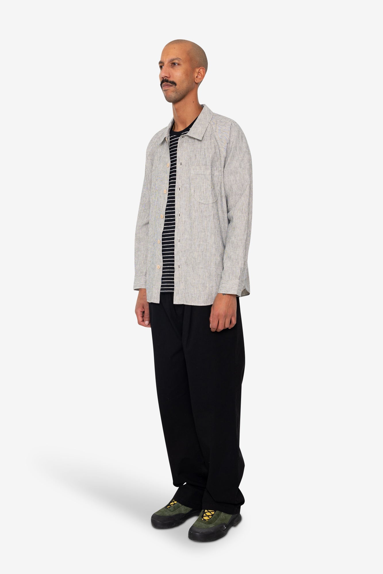 Raglan Shirt - Black Microstripe