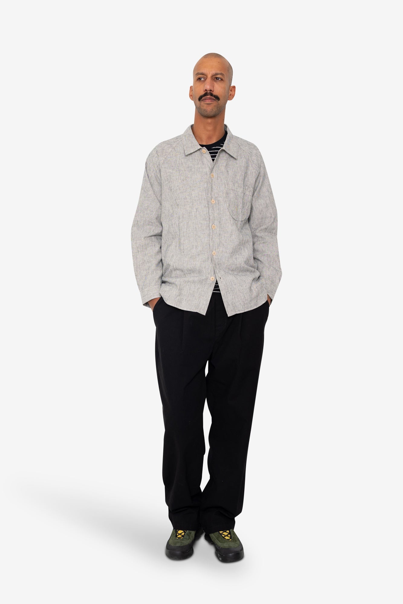 Raglan Shirt - Black Microstripe