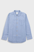 Raglan Shirt - Blue Crinkle Stripe