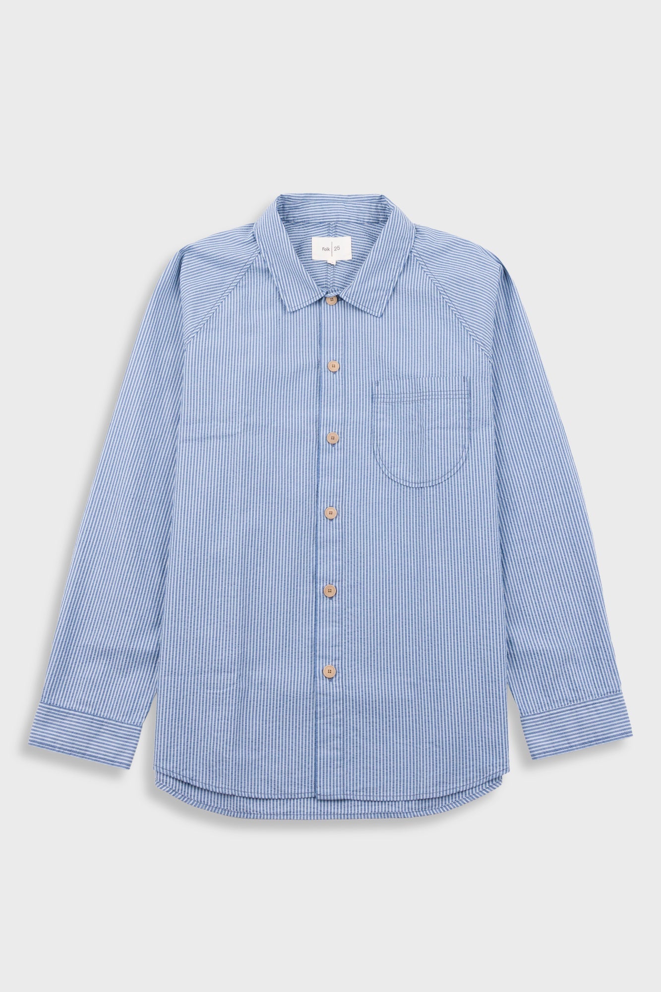 Raglan Shirt - Blue Crinkle Stripe
