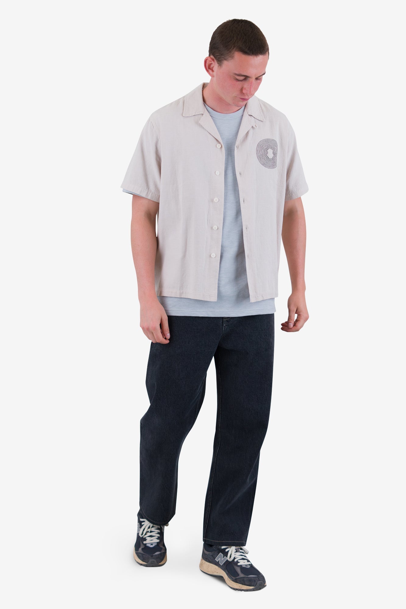 Relaxed Soft Collar Shirt - Light Stone