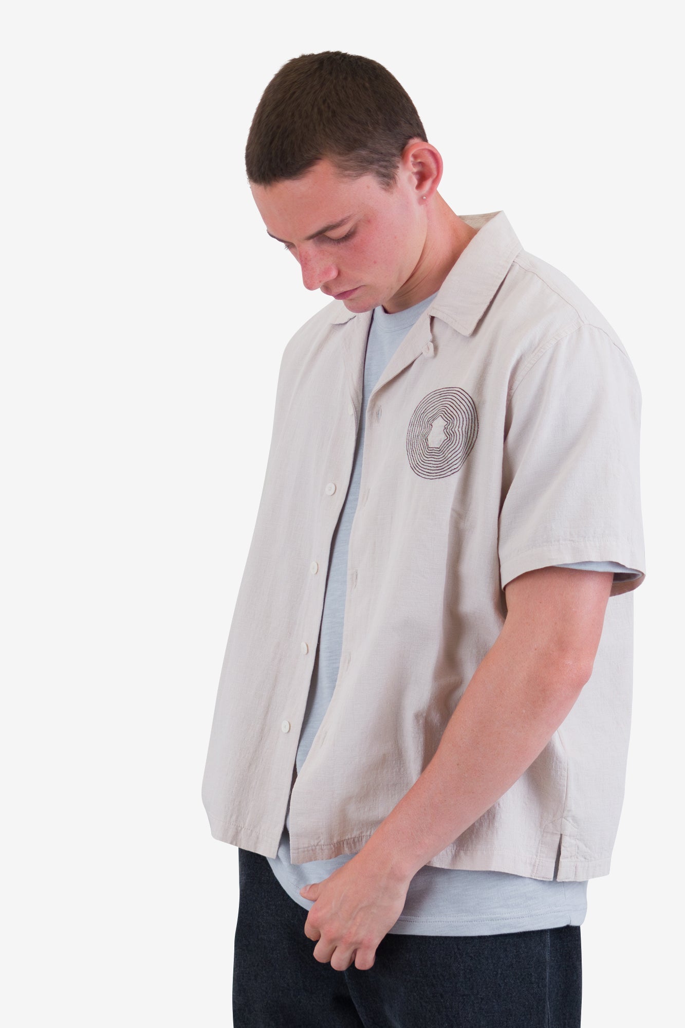Relaxed Soft Collar Shirt - Light Stone