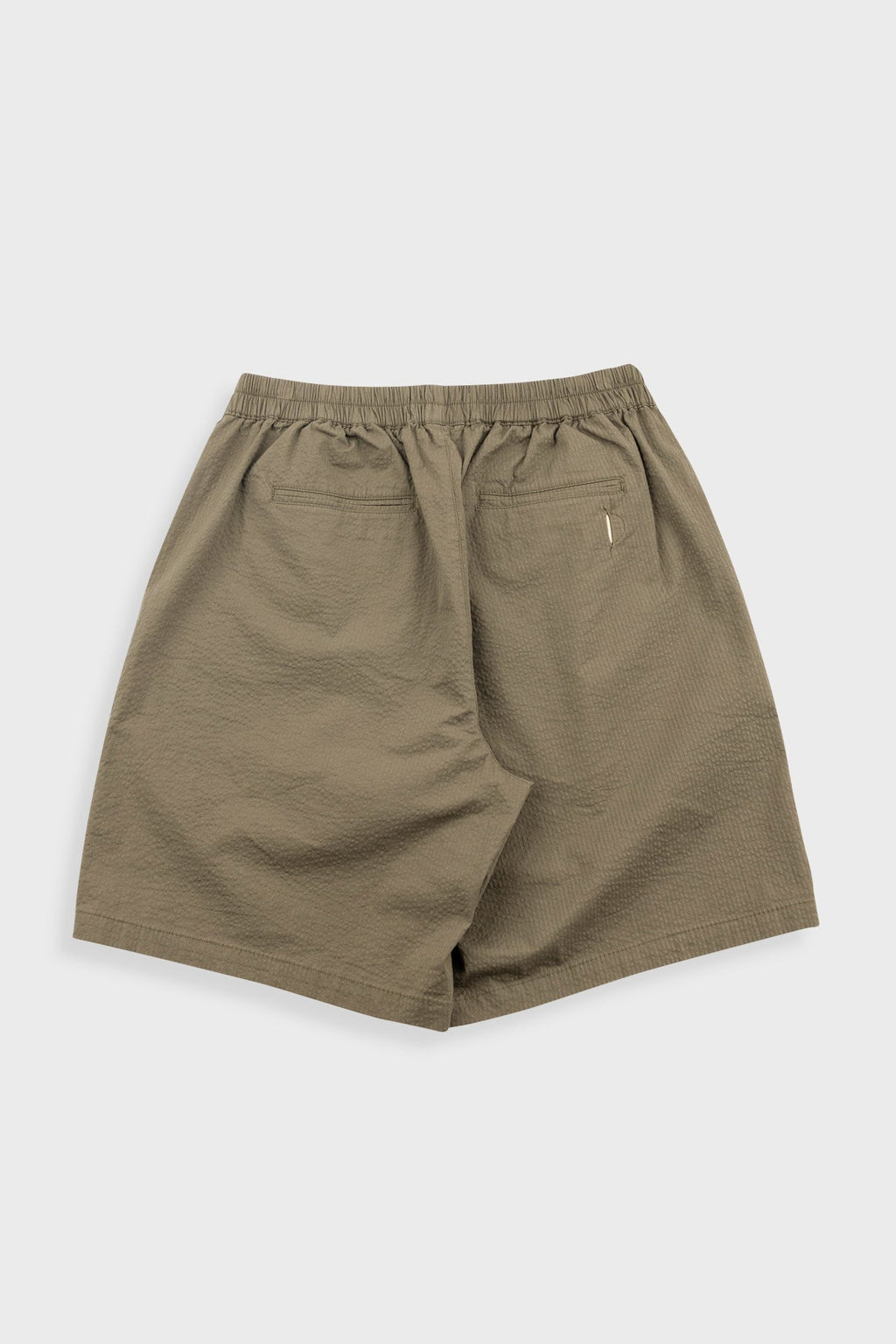 Relaxed Assembly Short - Dark Olive Seersucker