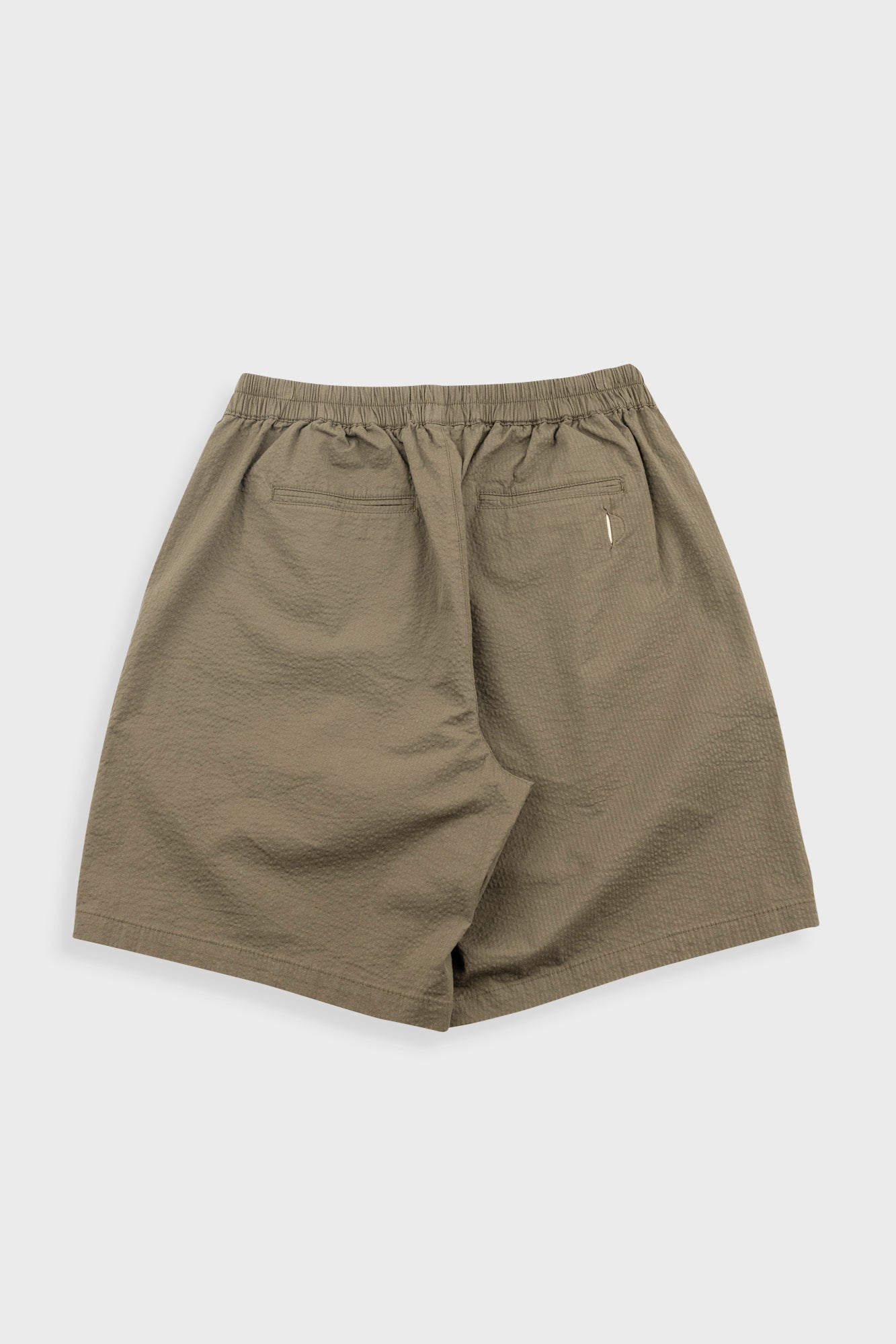 Relaxed Assembly Short - Dark Olive Seersucker