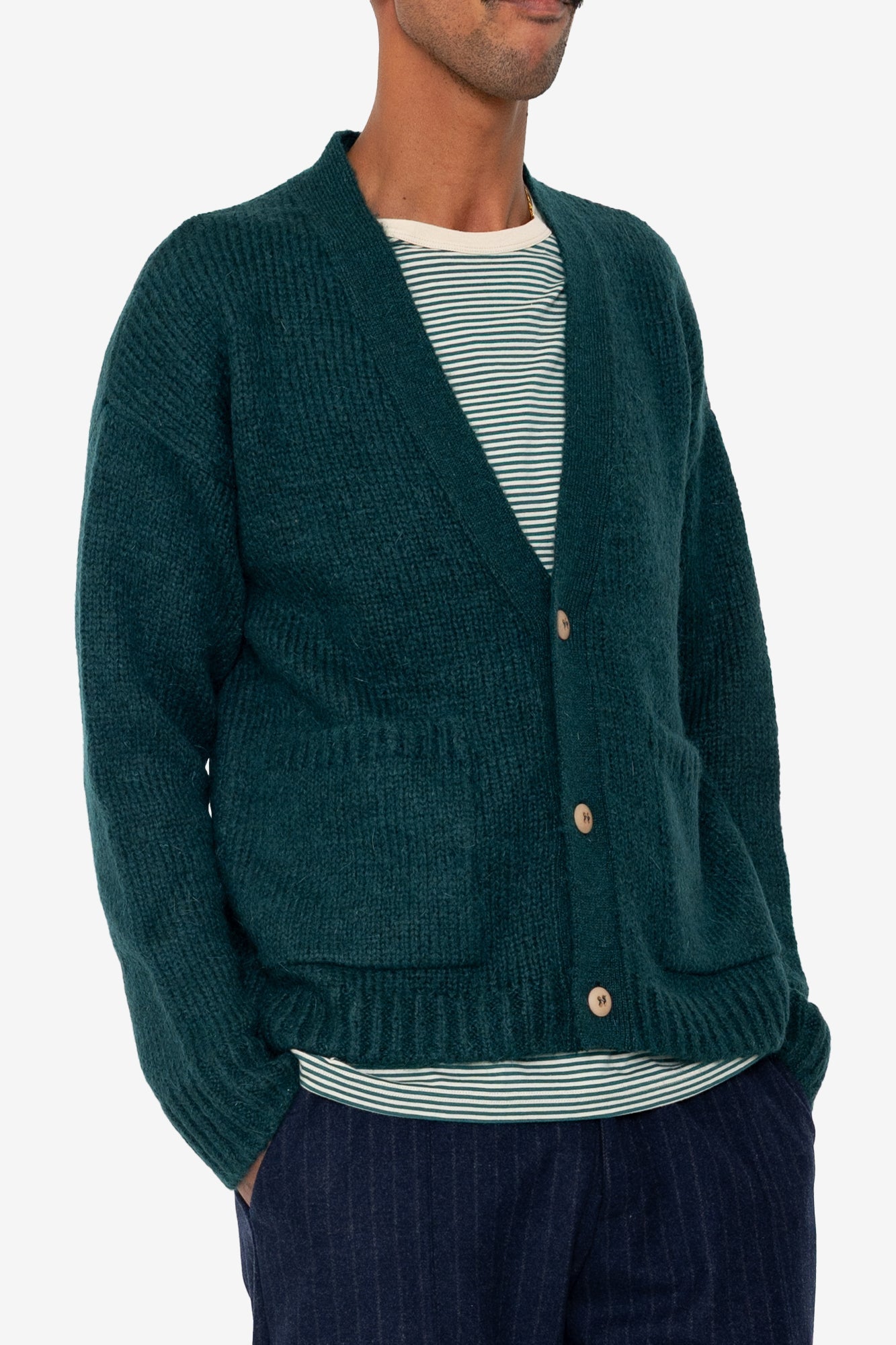 Relaxed Cardigan - Phthalo Green