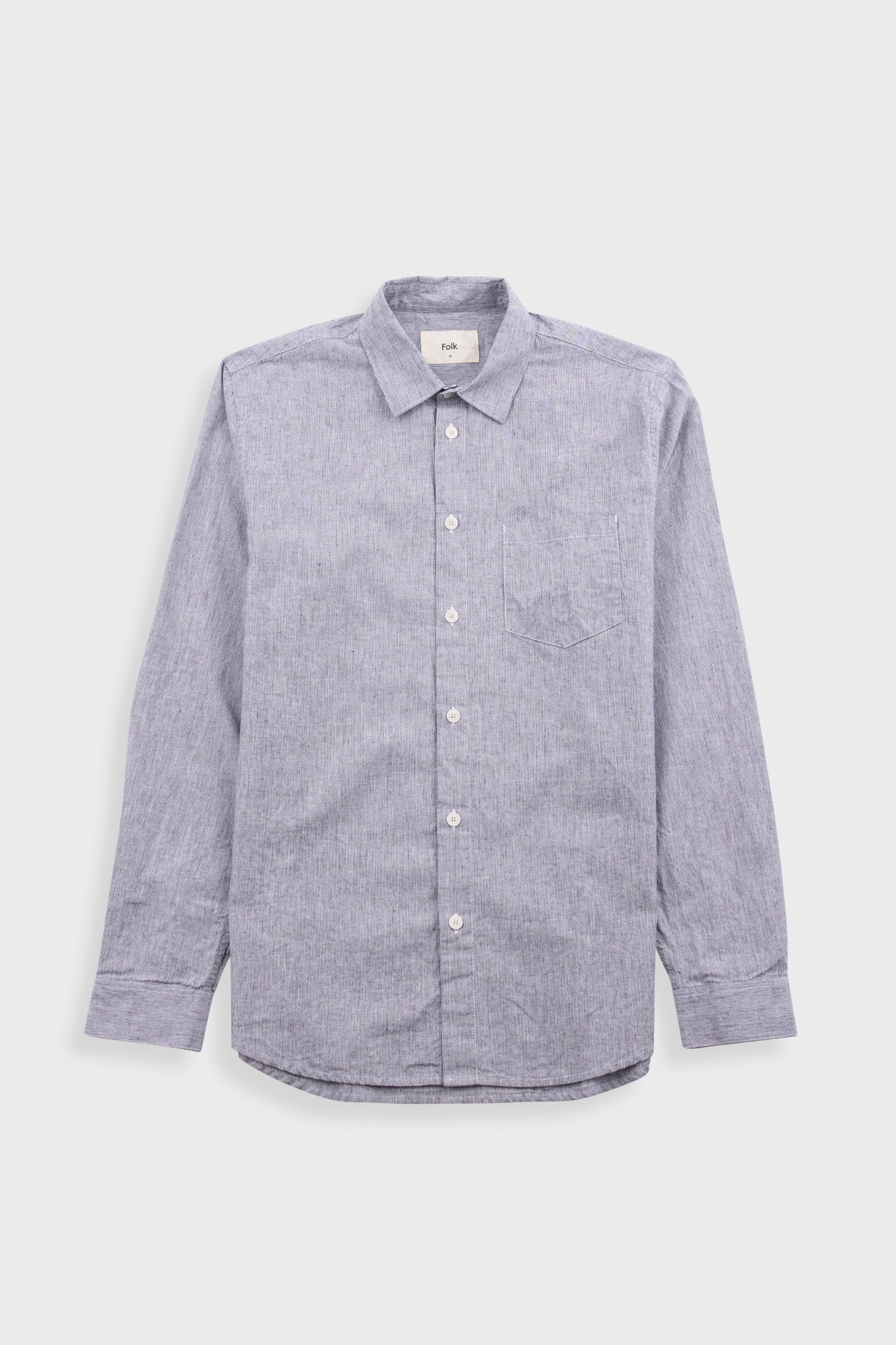 Relaxed Fit Shirt - Black Microstripe Linen