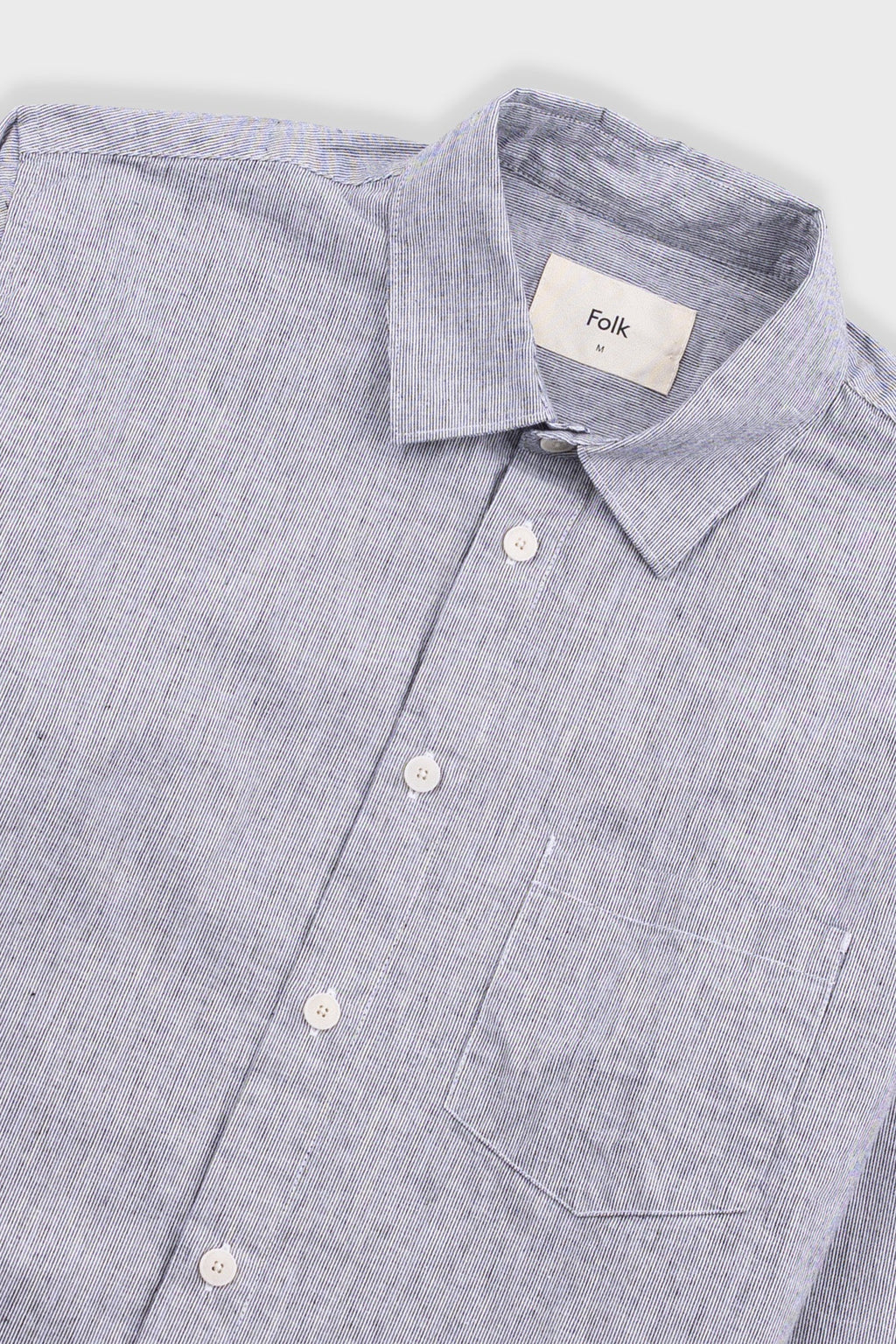 Relaxed Fit Shirt - Black Microstripe Linen