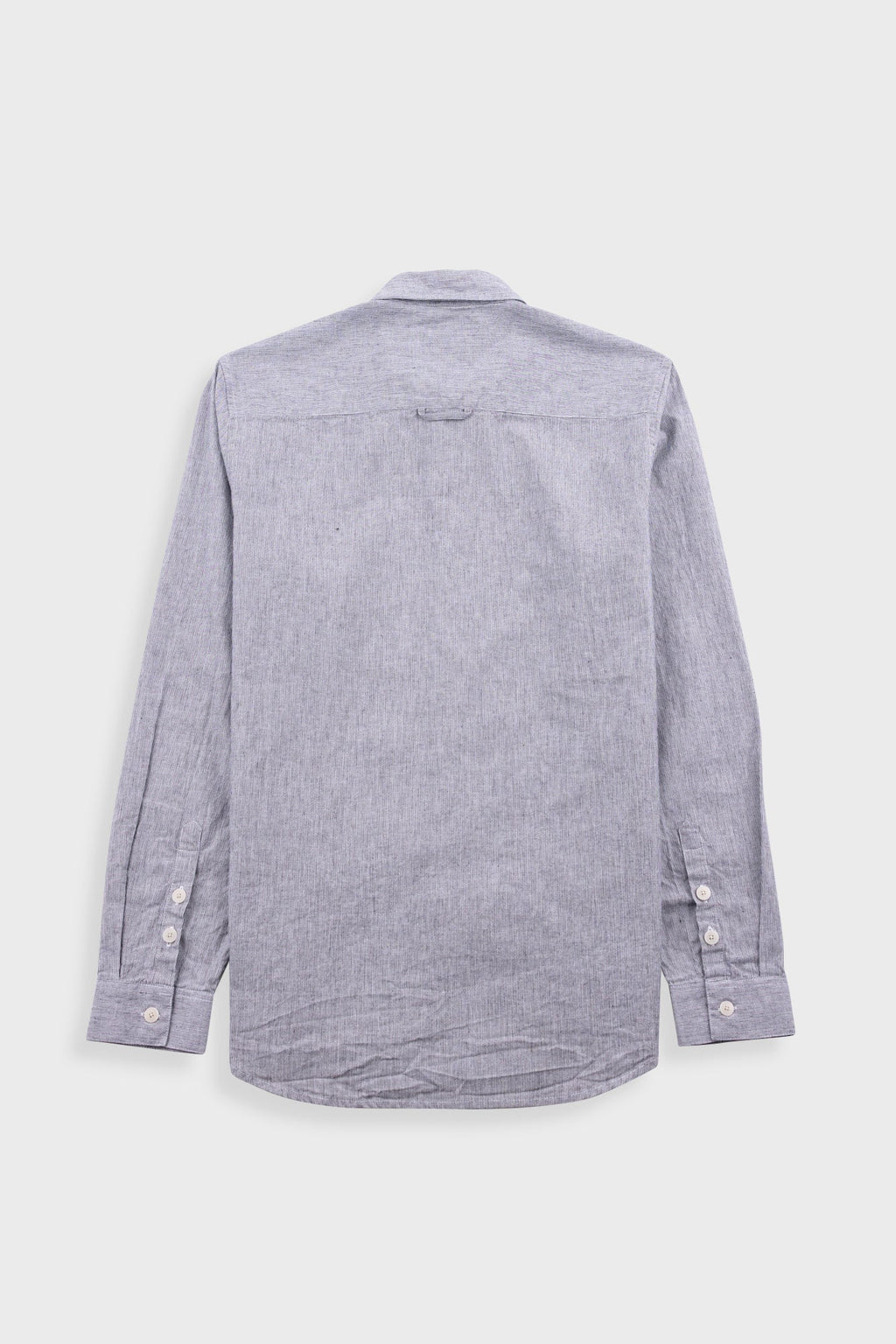 Relaxed Fit Shirt - Black Microstripe Linen