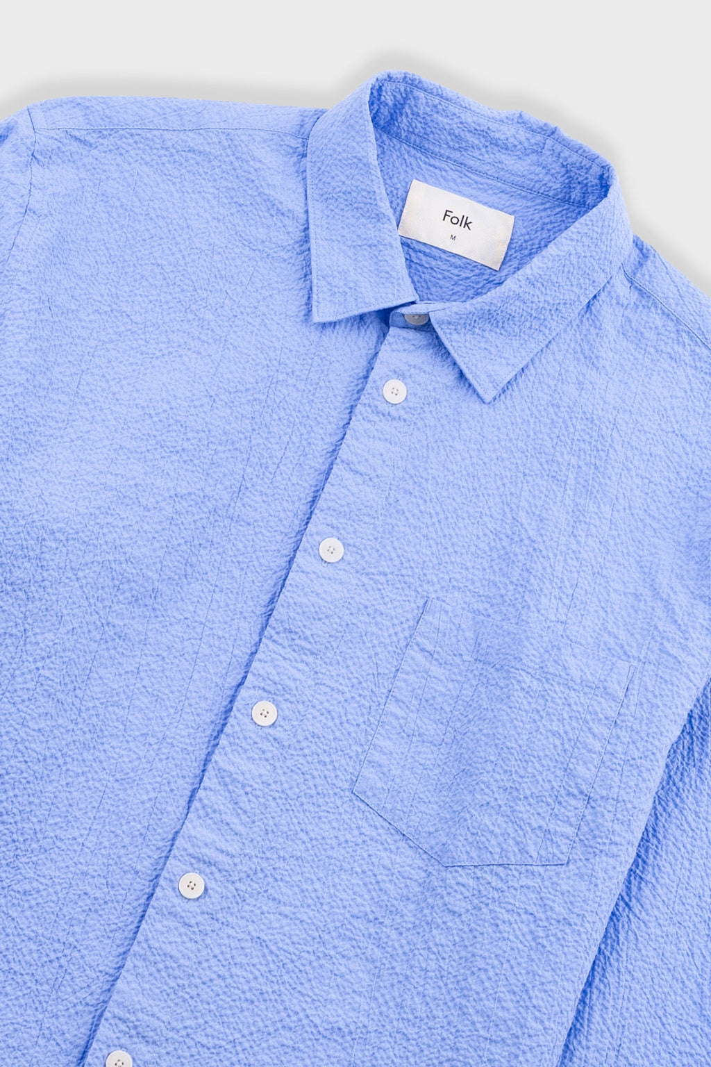 Relaxed Fit Shirt - Blue Bubble Seersucker