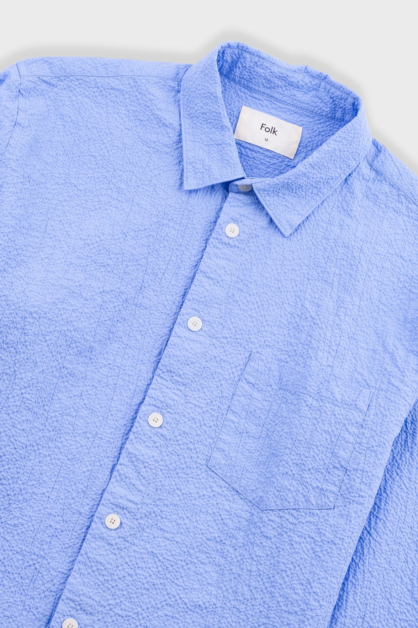 Relaxed Fit Shirt - Blue Bubble Seersucker