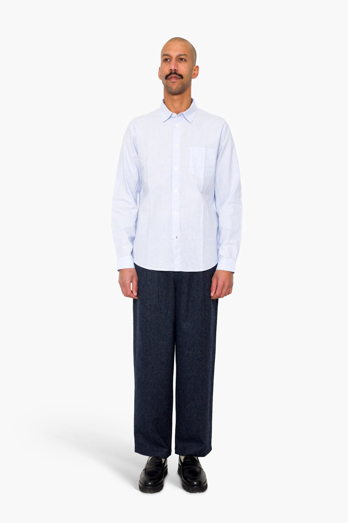 Relaxed Fit Shirt - Blue Microstripe