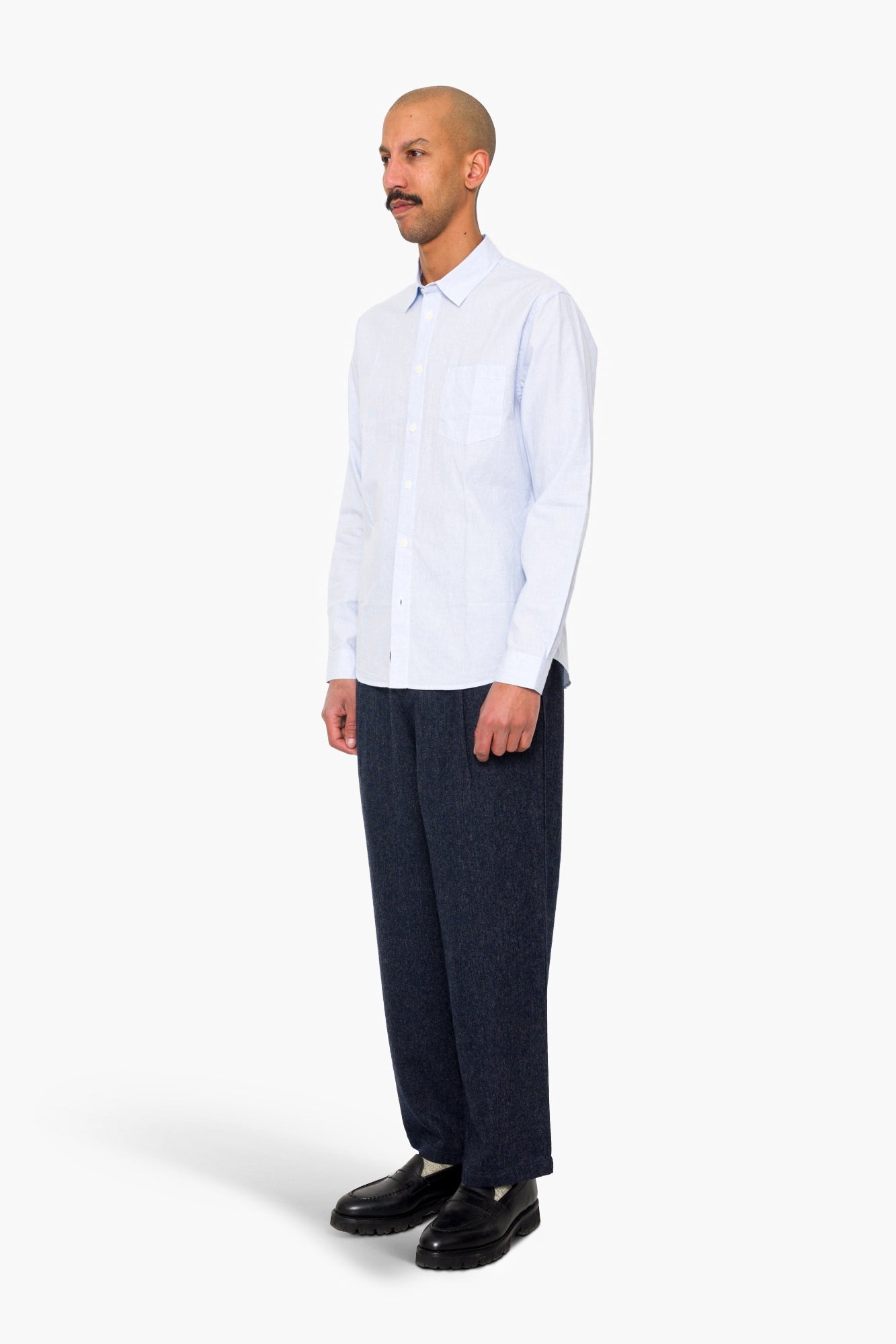 Relaxed Fit Shirt - Blue Microstripe
