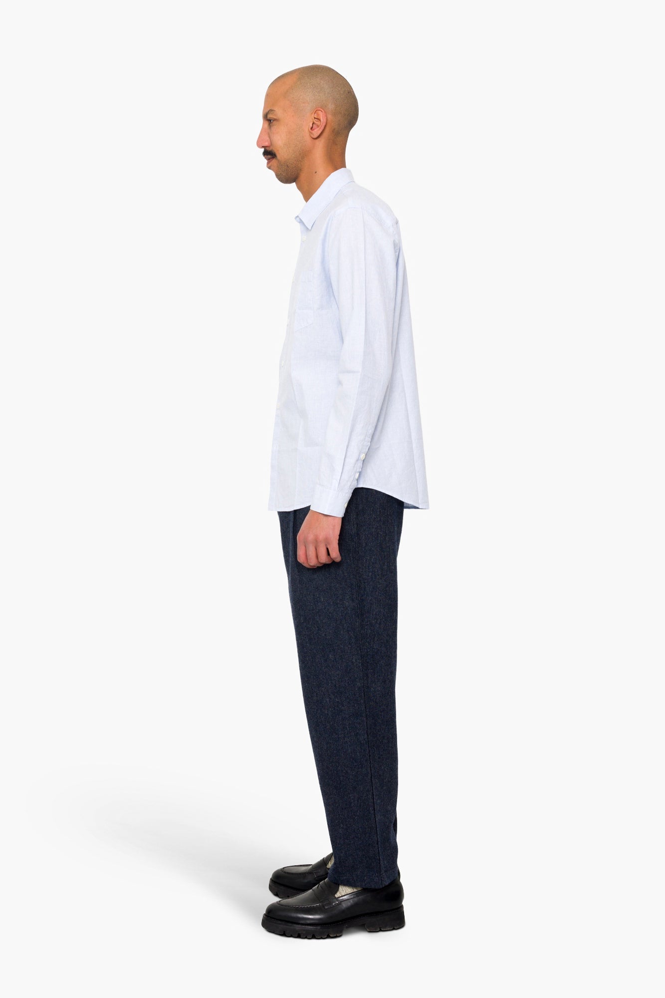 Relaxed Fit Shirt - Blue Microstripe