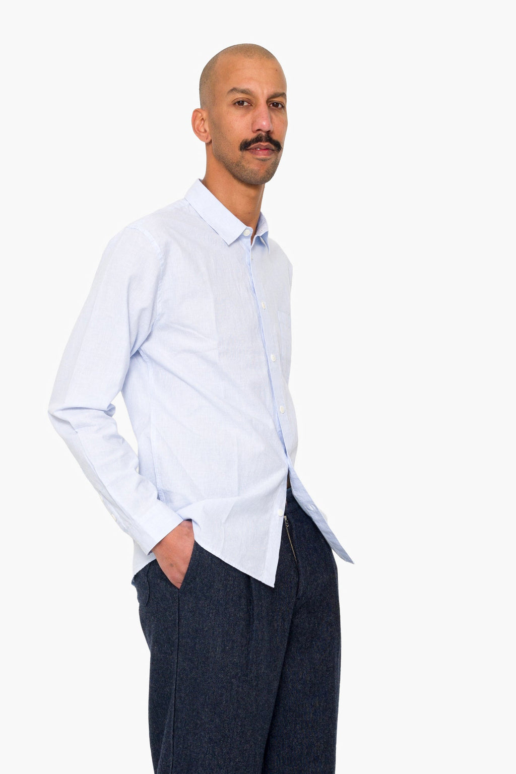 Relaxed Fit Shirt - Blue Microstripe
