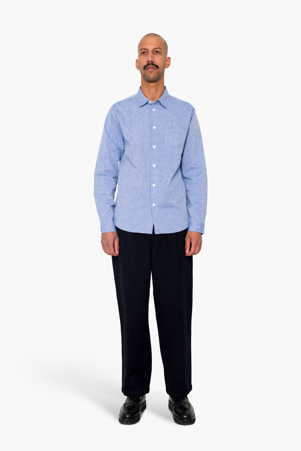 Relaxed Fit Shirt - Blue Texture