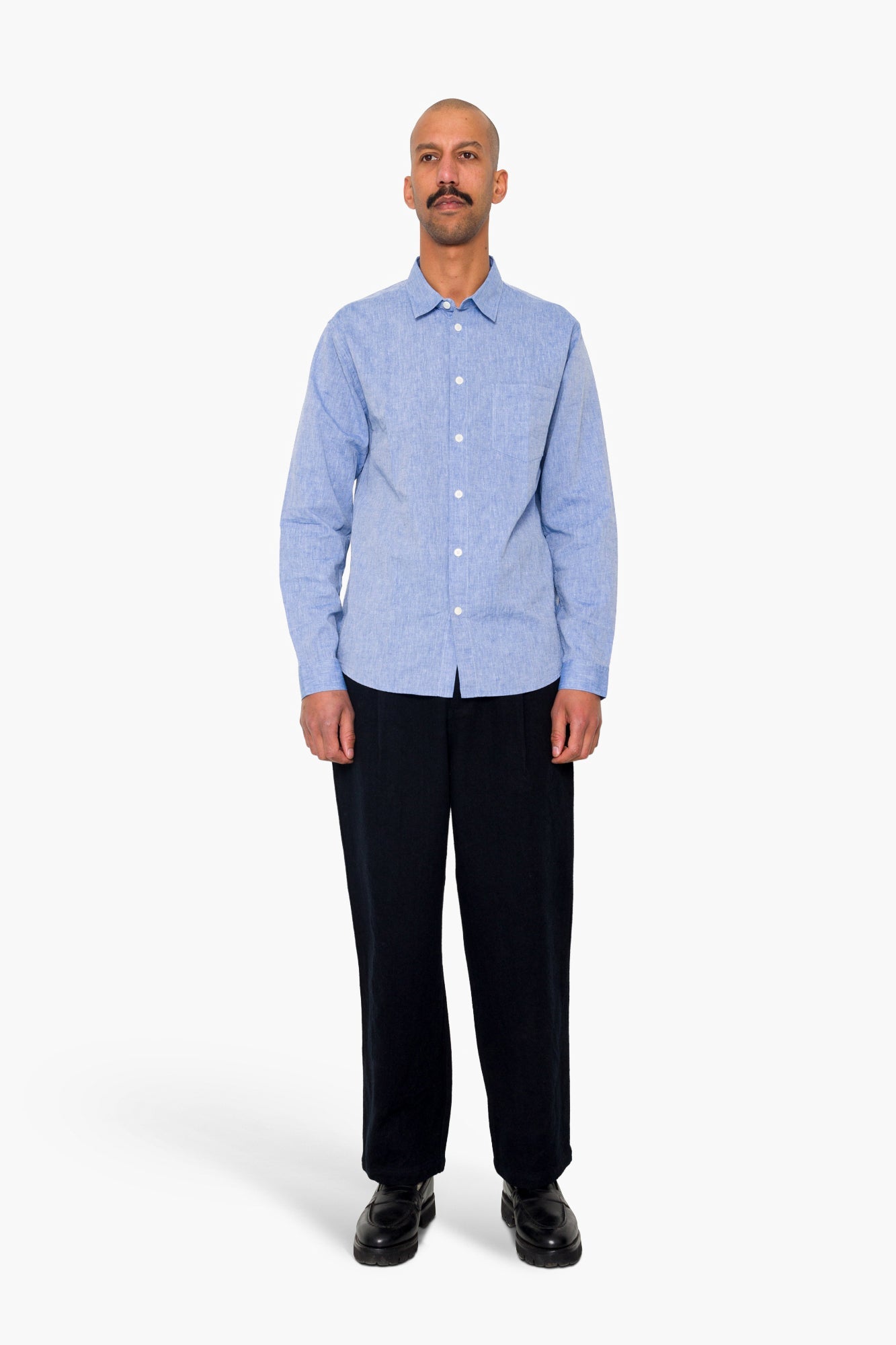 Relaxed Fit Shirt - Blue Texture