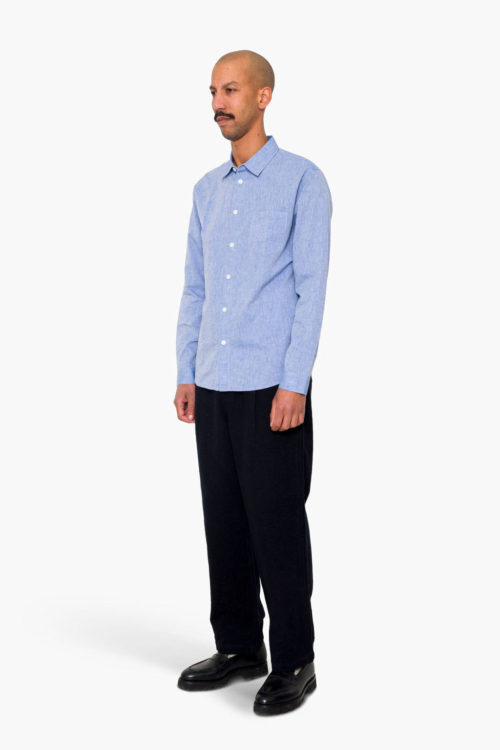 Relaxed Fit Shirt - Blue Texture