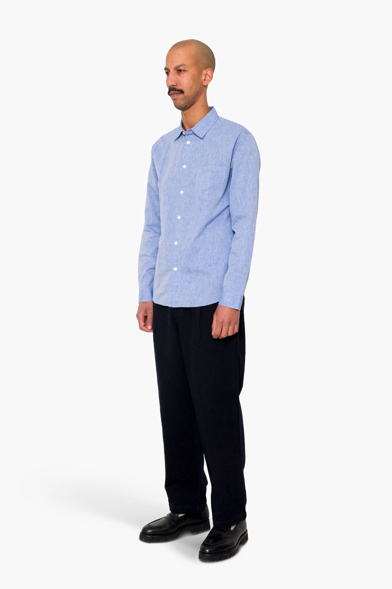 Relaxed Fit Shirt - Blue Texture