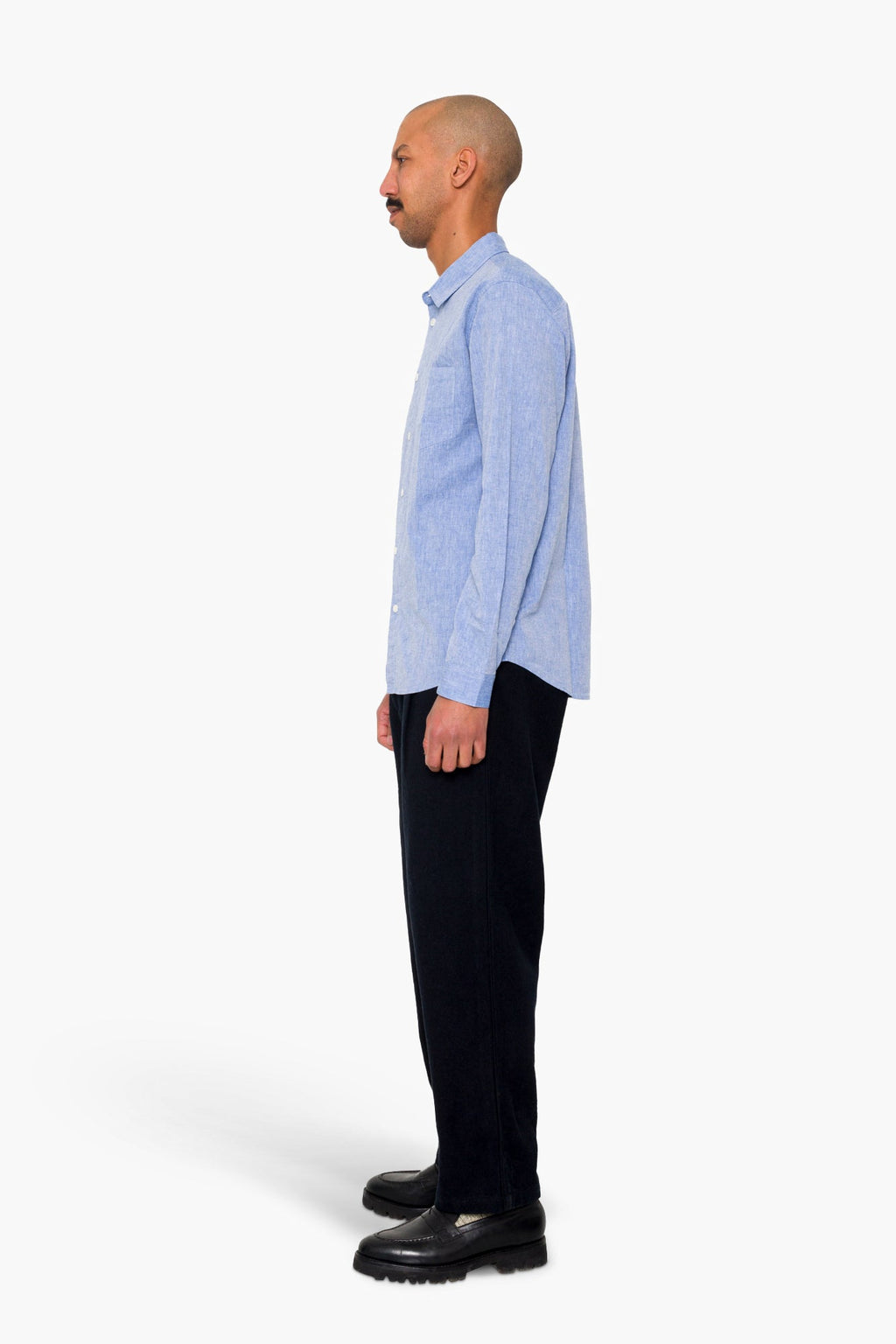 Relaxed Fit Shirt - Blue Texture