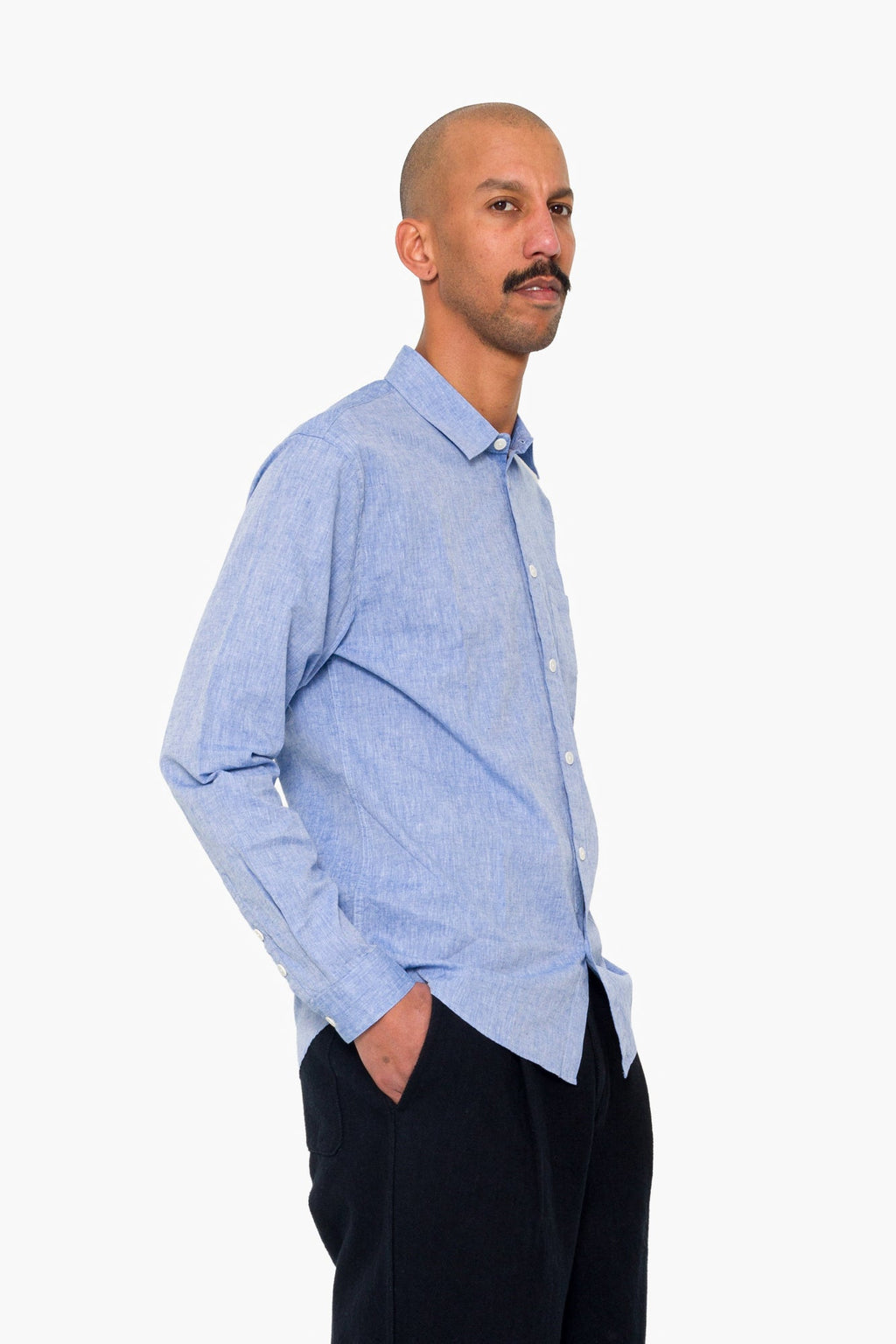 Relaxed Fit Shirt - Blue Texture