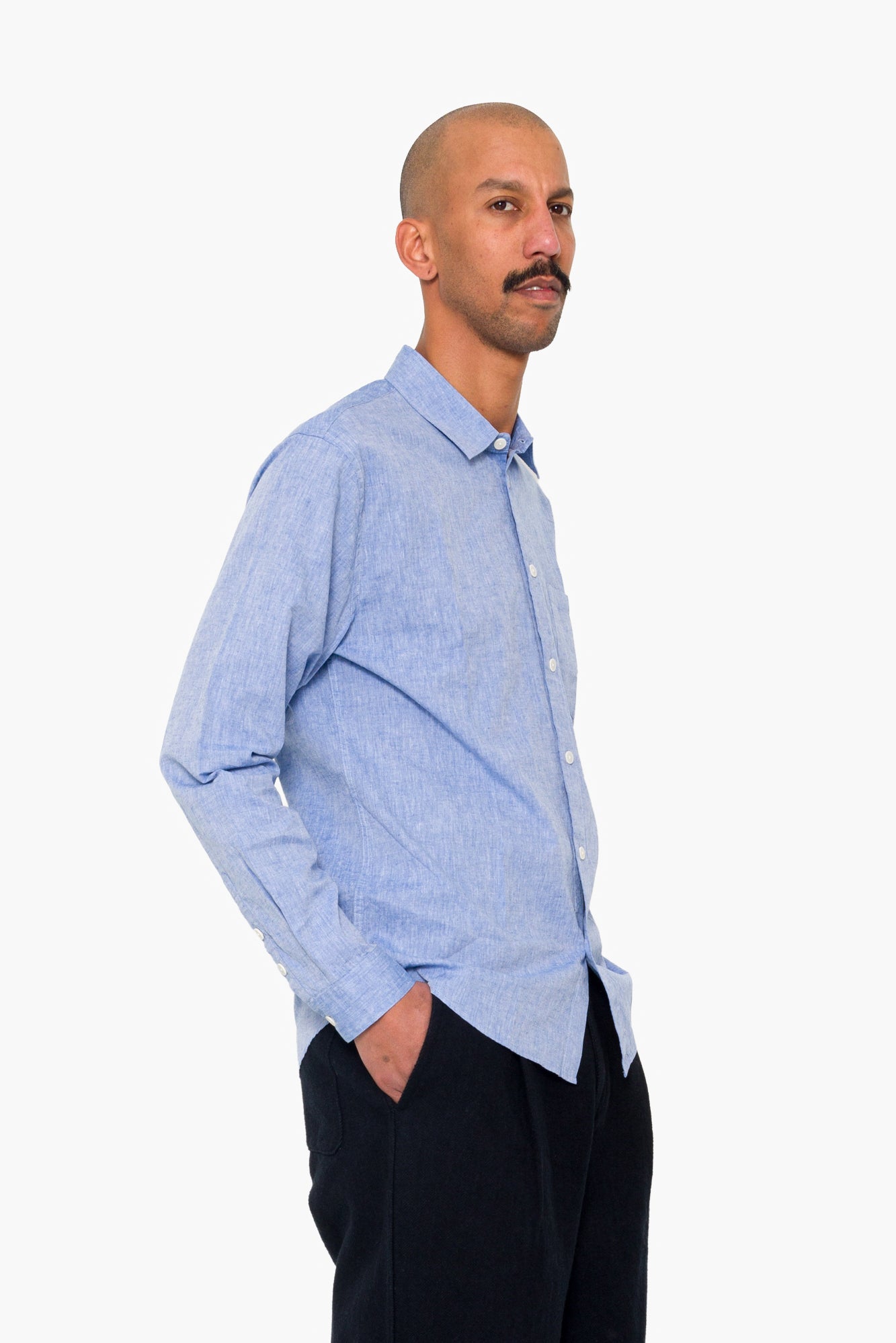 Relaxed Fit Shirt - Blue Texture