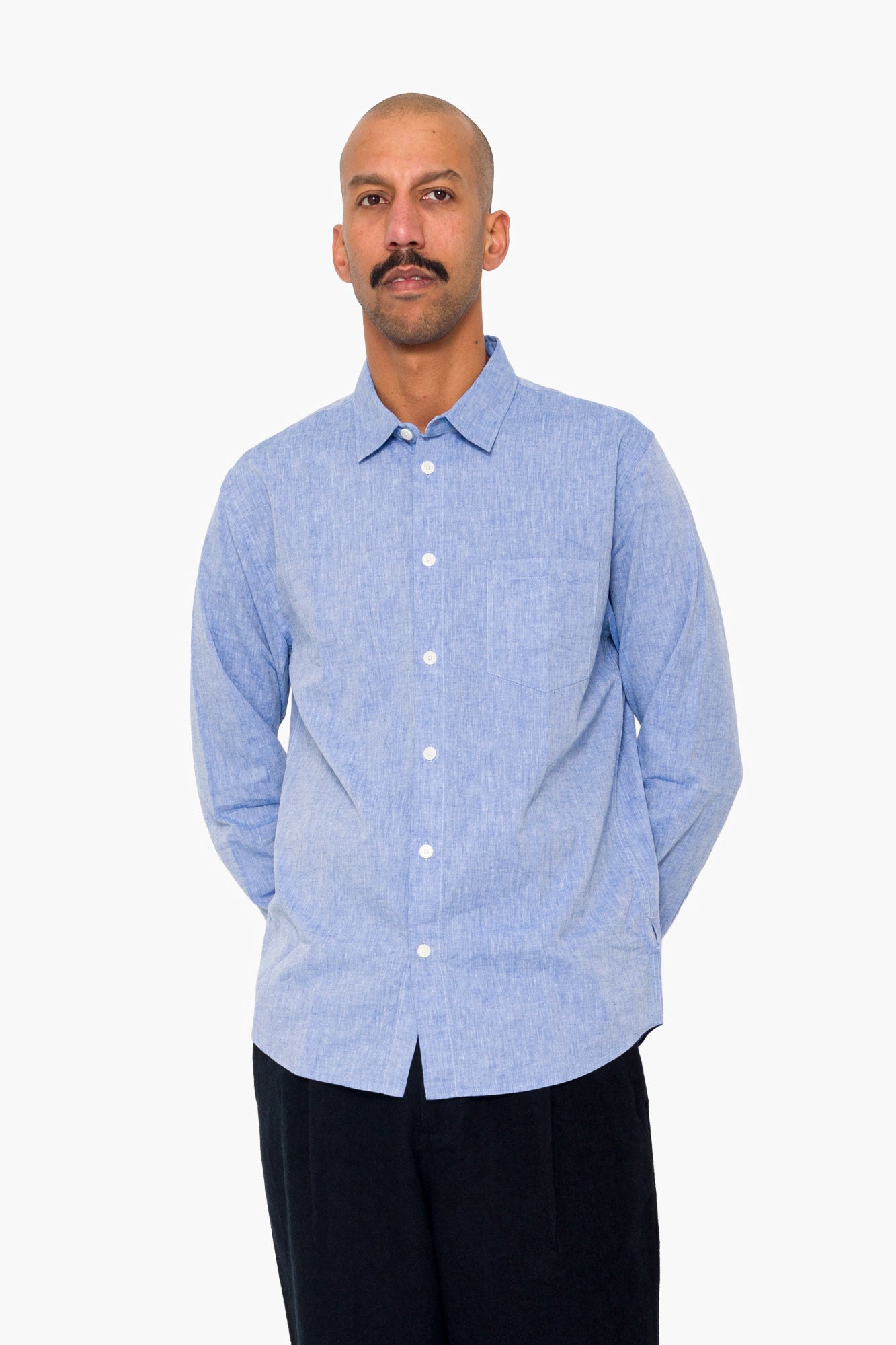 Relaxed Fit Shirt - Blue Texture