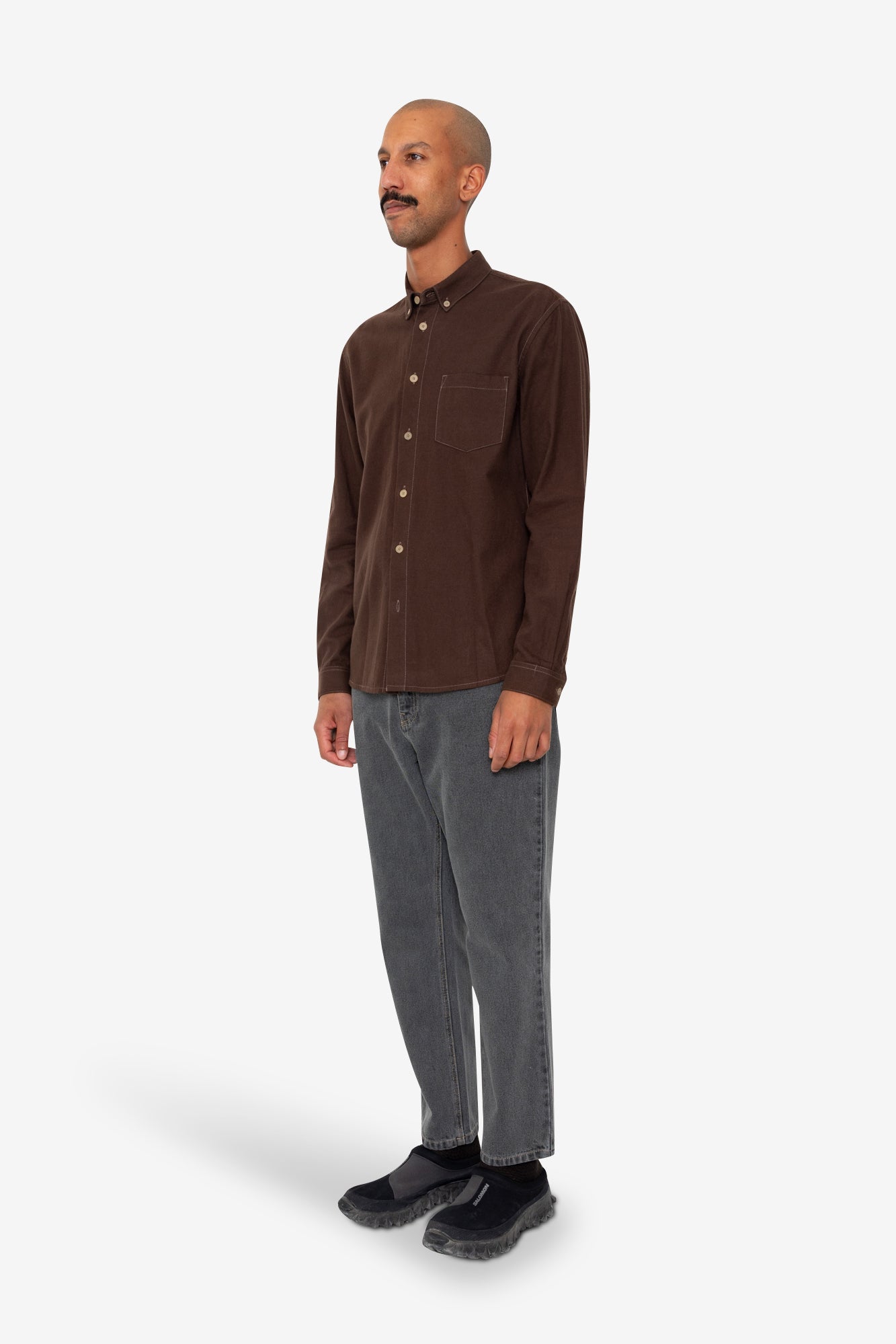 Relaxed Fit Shirt - Espresso Flannel